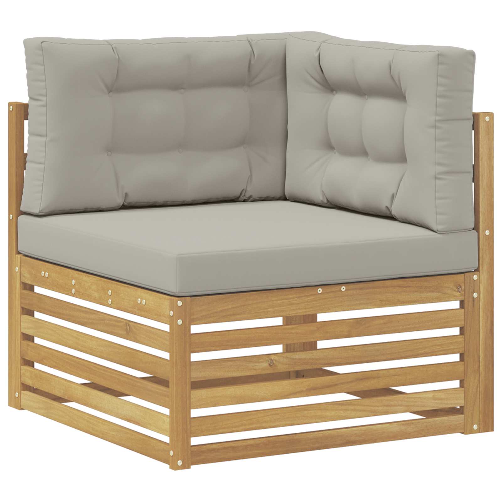 Set vanjskih sofa 6 pcs Bijela i svjetlosiva Poliester