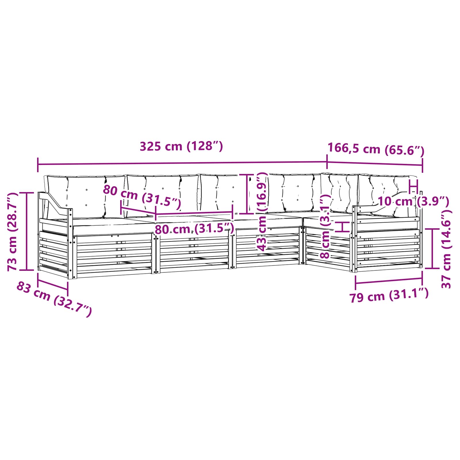 Set vanjskih sofa 5 pcs Bijela i svjetlosiva Poliester