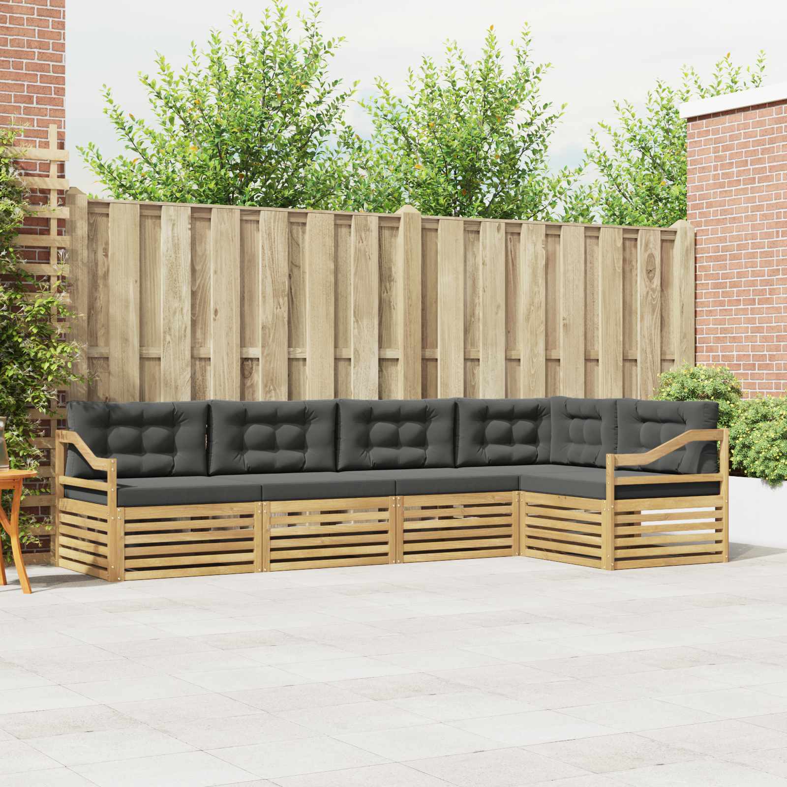 Set vanjskih sofa s jastukom 5 pcs Bijela i antracit Poliester