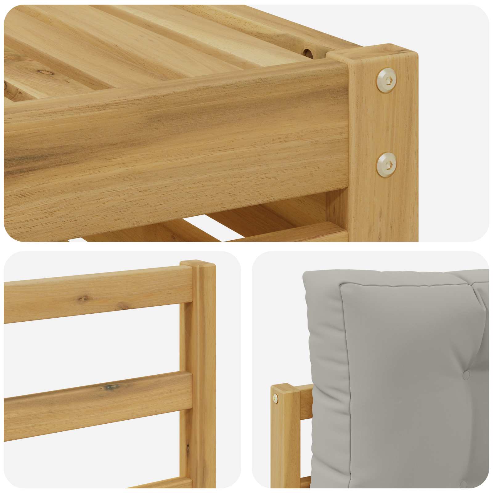 Set vanjskih sofa 6 pcs Bijela i svjetlosiva Poliester