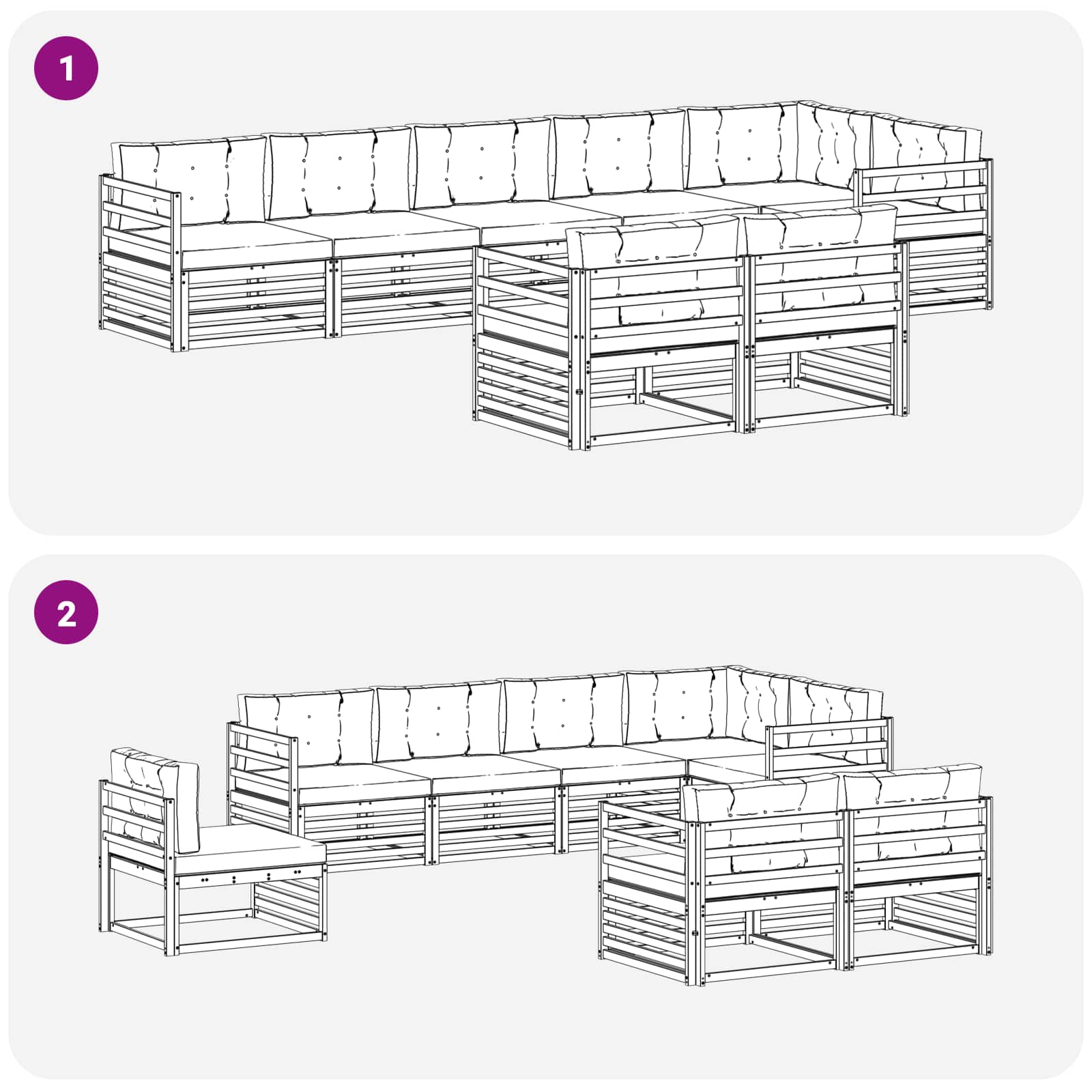Set vanjskih sofa s jastukom 8 pcs Bijela i antracit Poliester