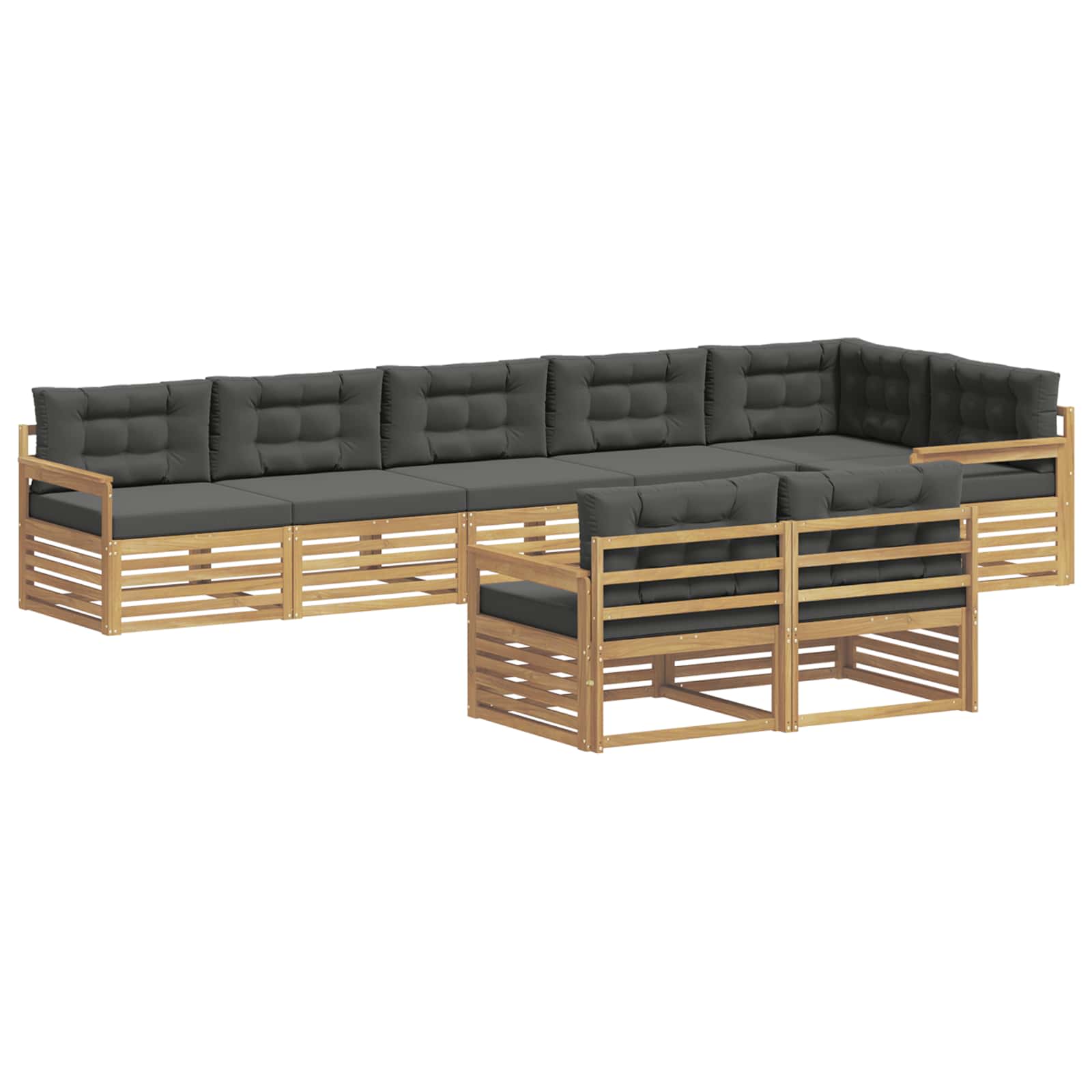 Set vanjskih sofa s jastukom 8 pcs Bijela i antracit Poliester