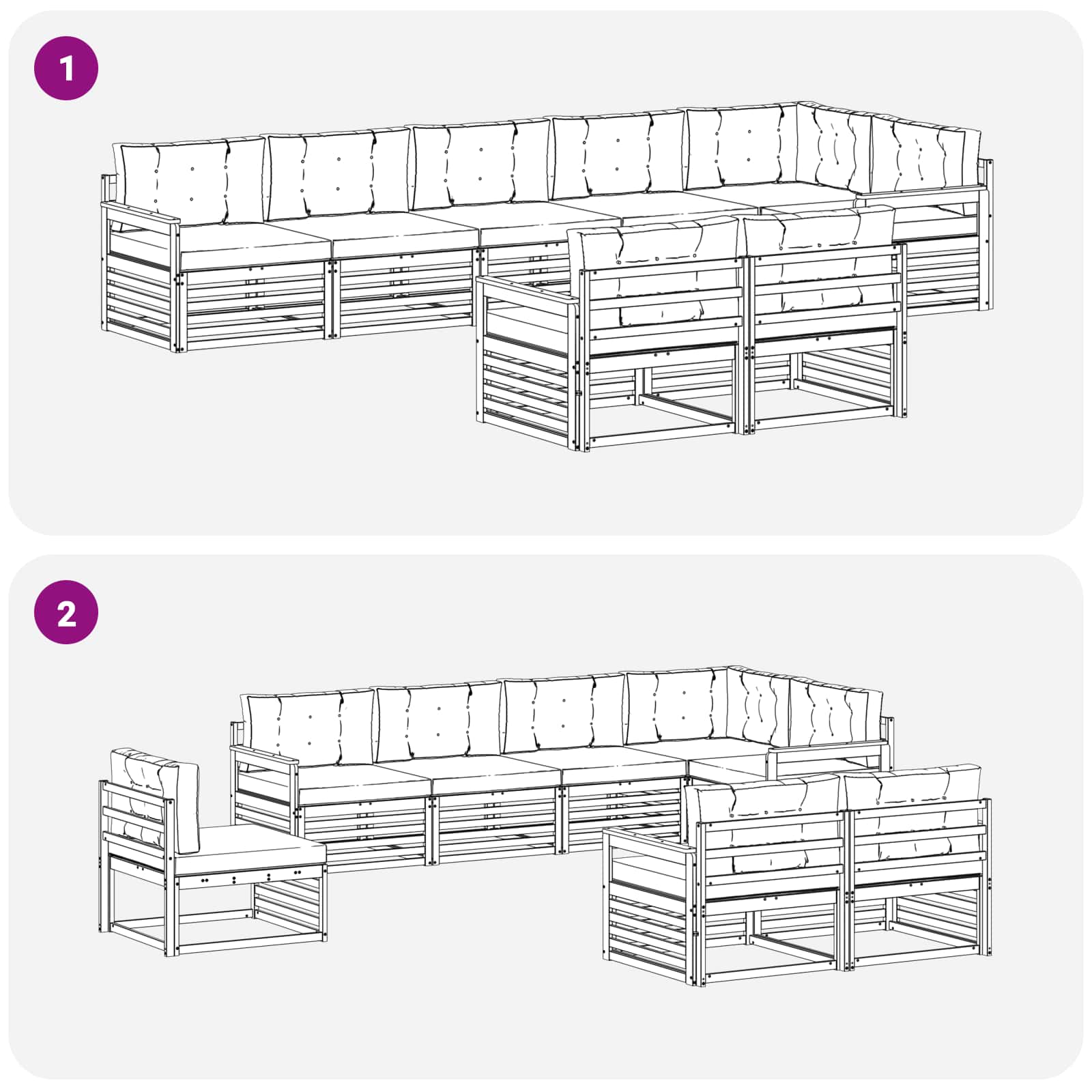 Set vanjskih sofa s jastukom 8 pcs Bijela i antracit Poliester