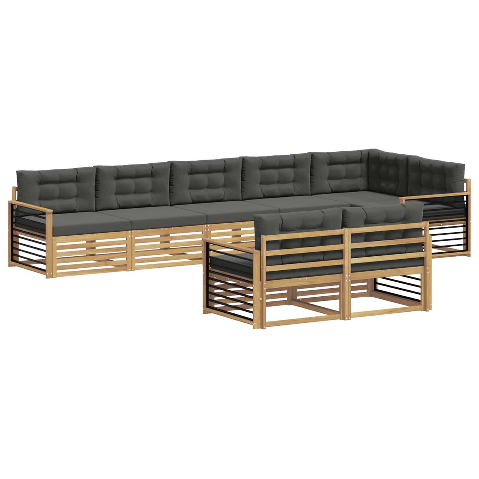 Set vanjskih sofa s jastukom 8 pcs Bijela i antracit Poliester