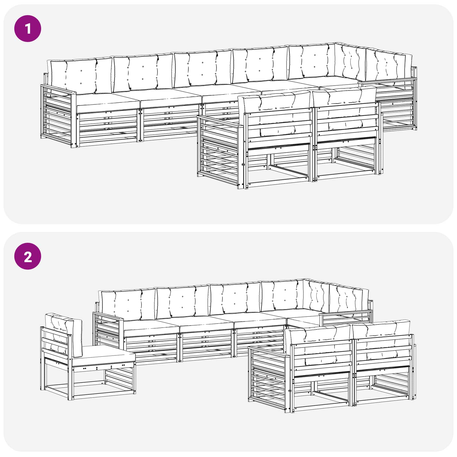Set vanjskih sofa s jastukom 8 pcs Bijela i antracit Poliester