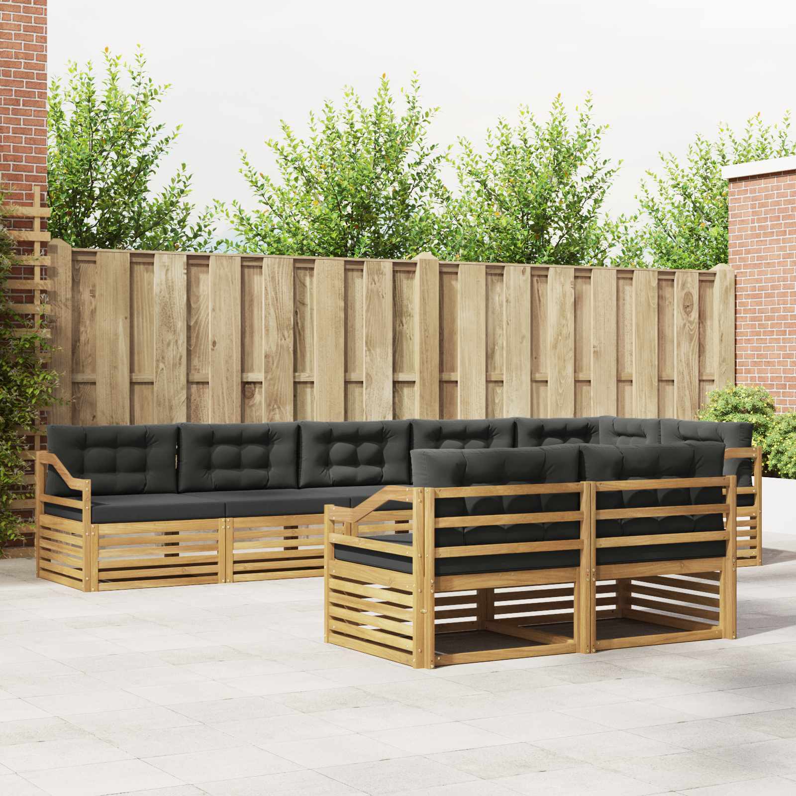Set vanjskih sofa s jastukom 8 pcs Bijela i antracit Poliester
