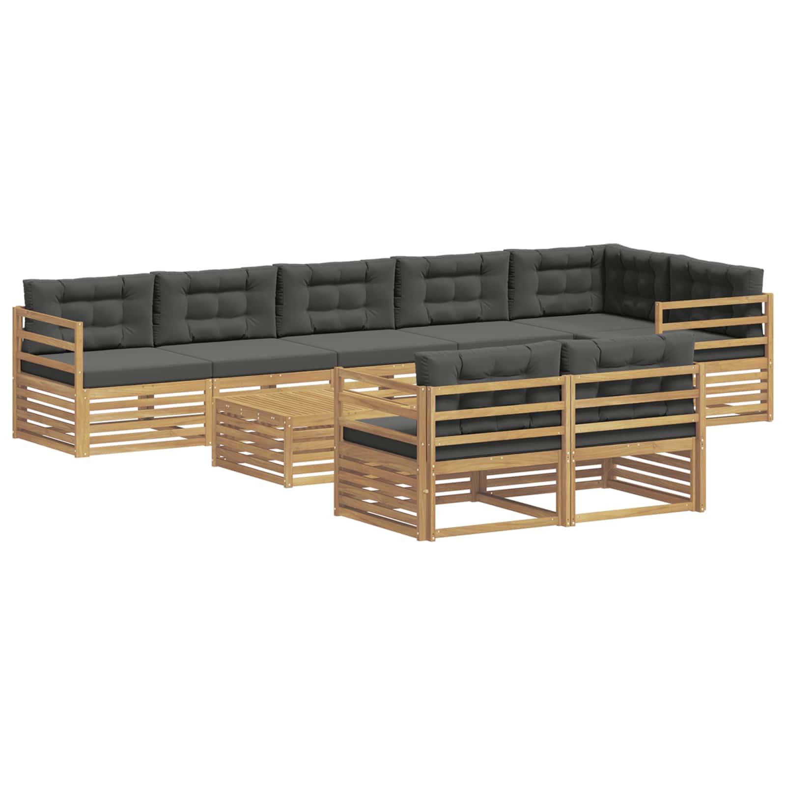 Set vanjskih sofa s jastukom 9 pcs Bijela i antracit