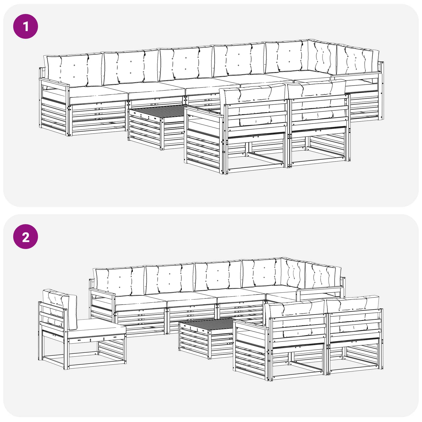 Set vanjskih sofa s jastukom 9 pcs Bijela i antracit Poliester