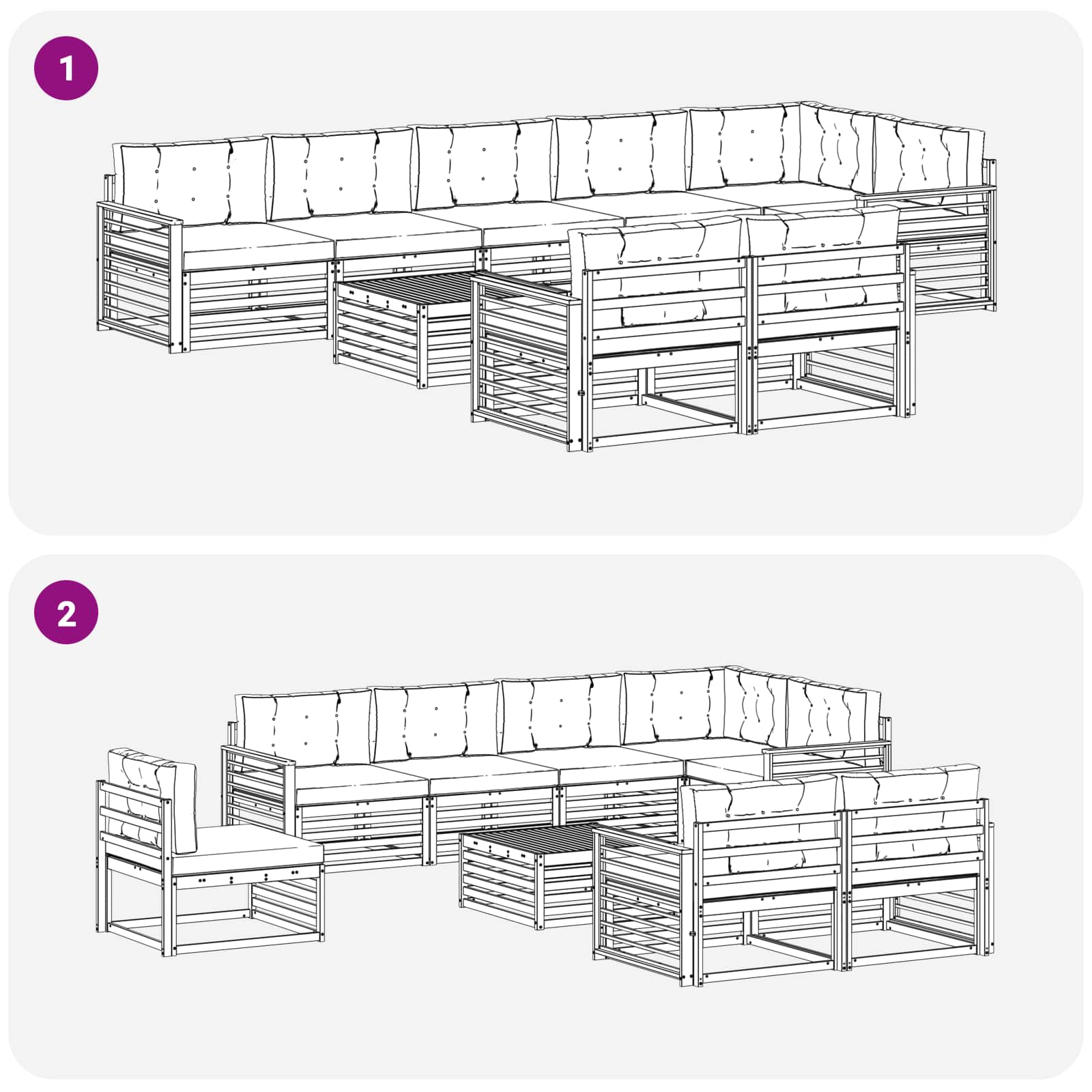 Set vanjskih sofa s jastukom 9 pcs Bijela i antracit Poliester