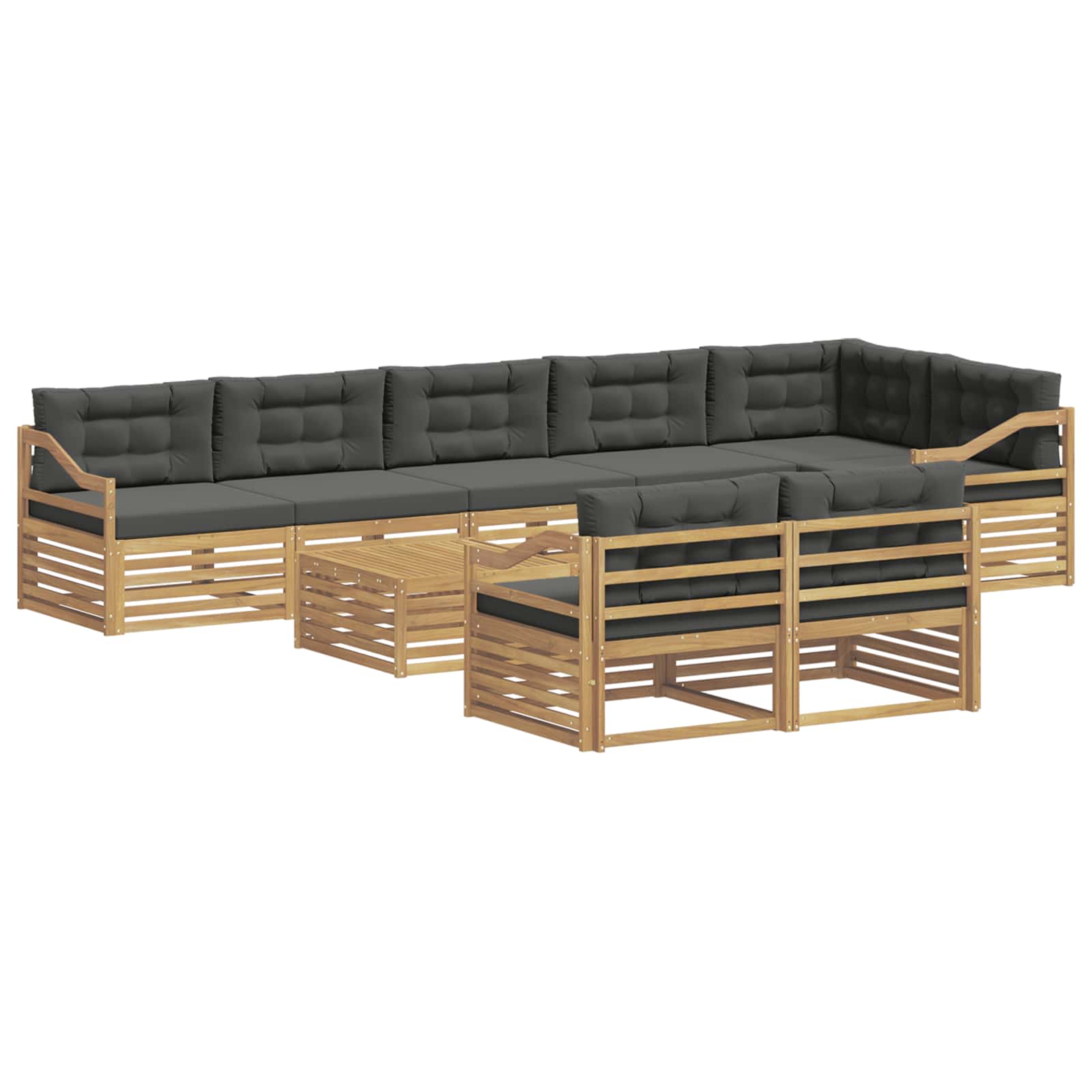 Set vanjskih sofa s jastukom 9 pcs Bijela i antracit