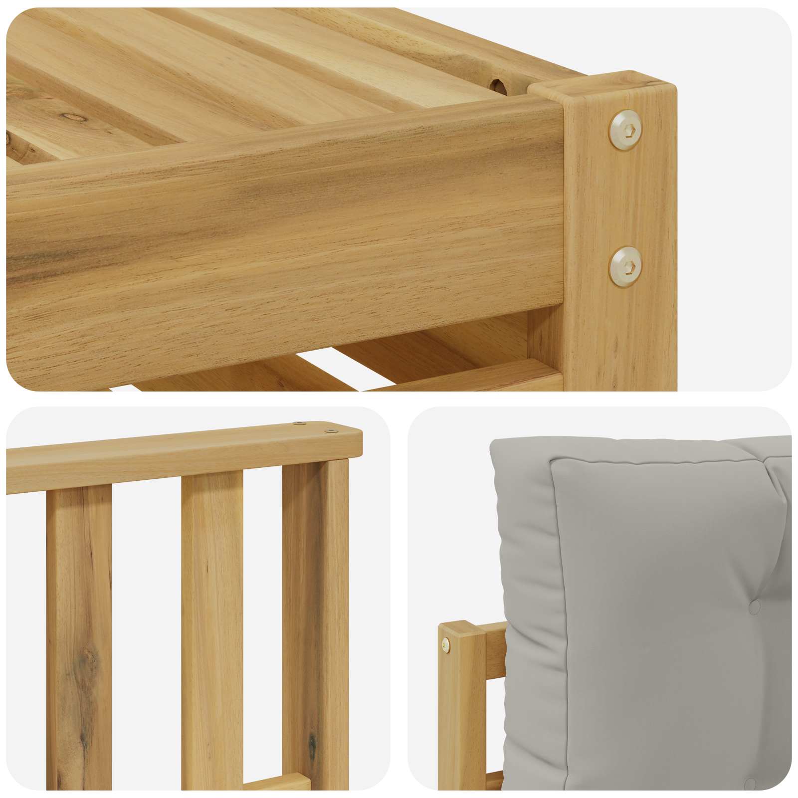 Set vanjskih sofa 6 pcs Bijela i svjetlosiva Poliester