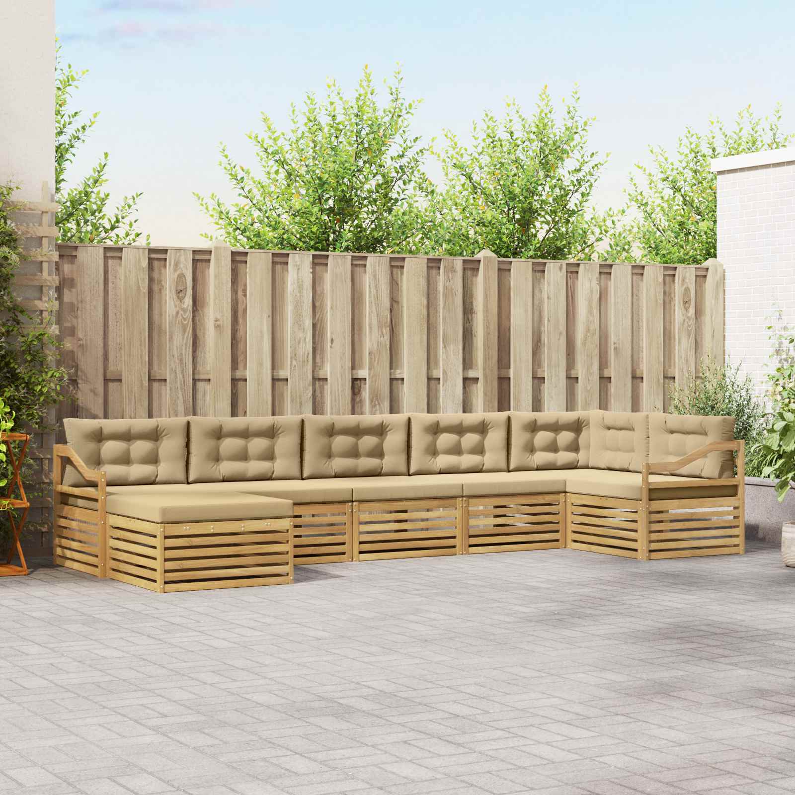 Set vanjskih sofa 7 pcs Bijela i bež