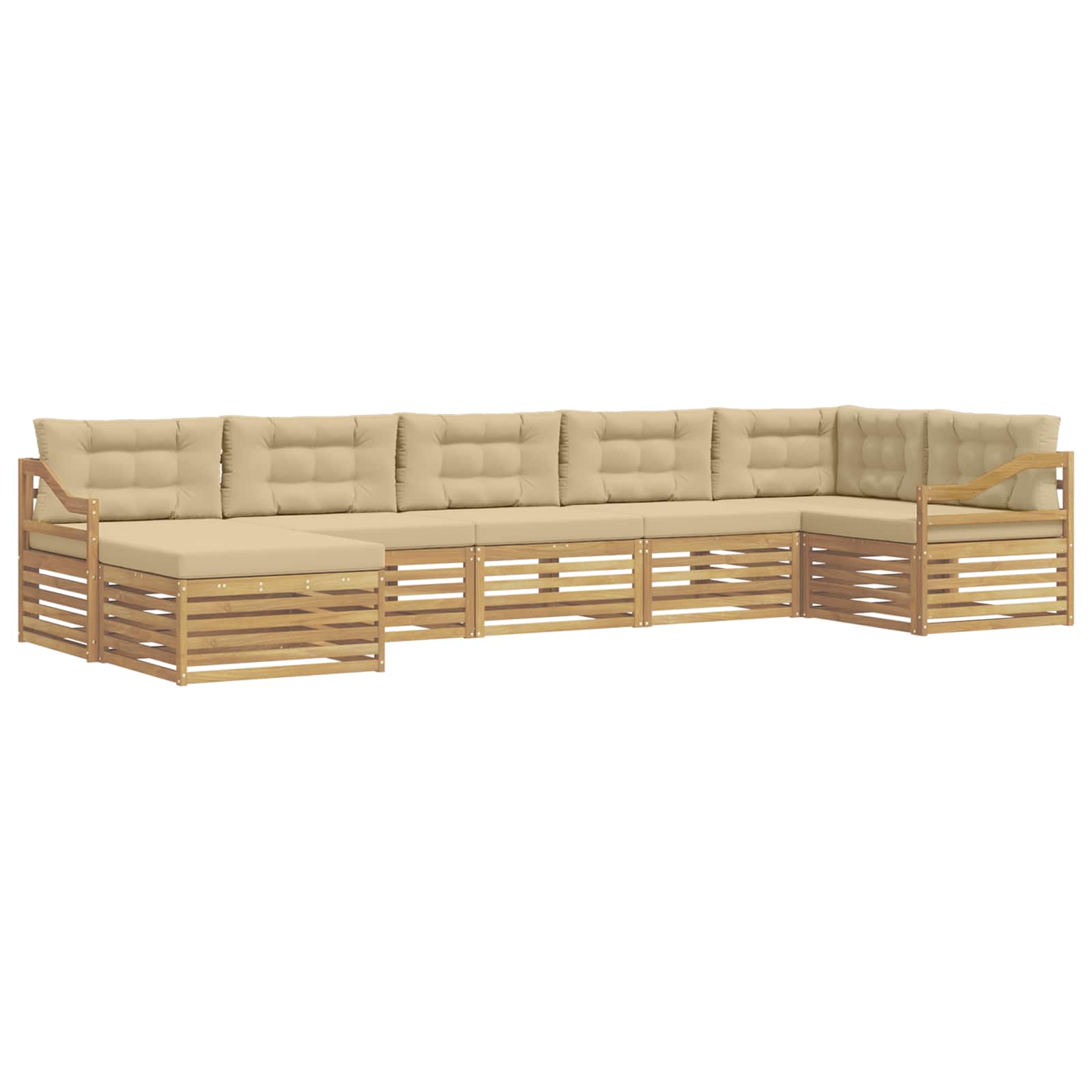 Set vanjskih sofa 7 pcs Bijela i bež