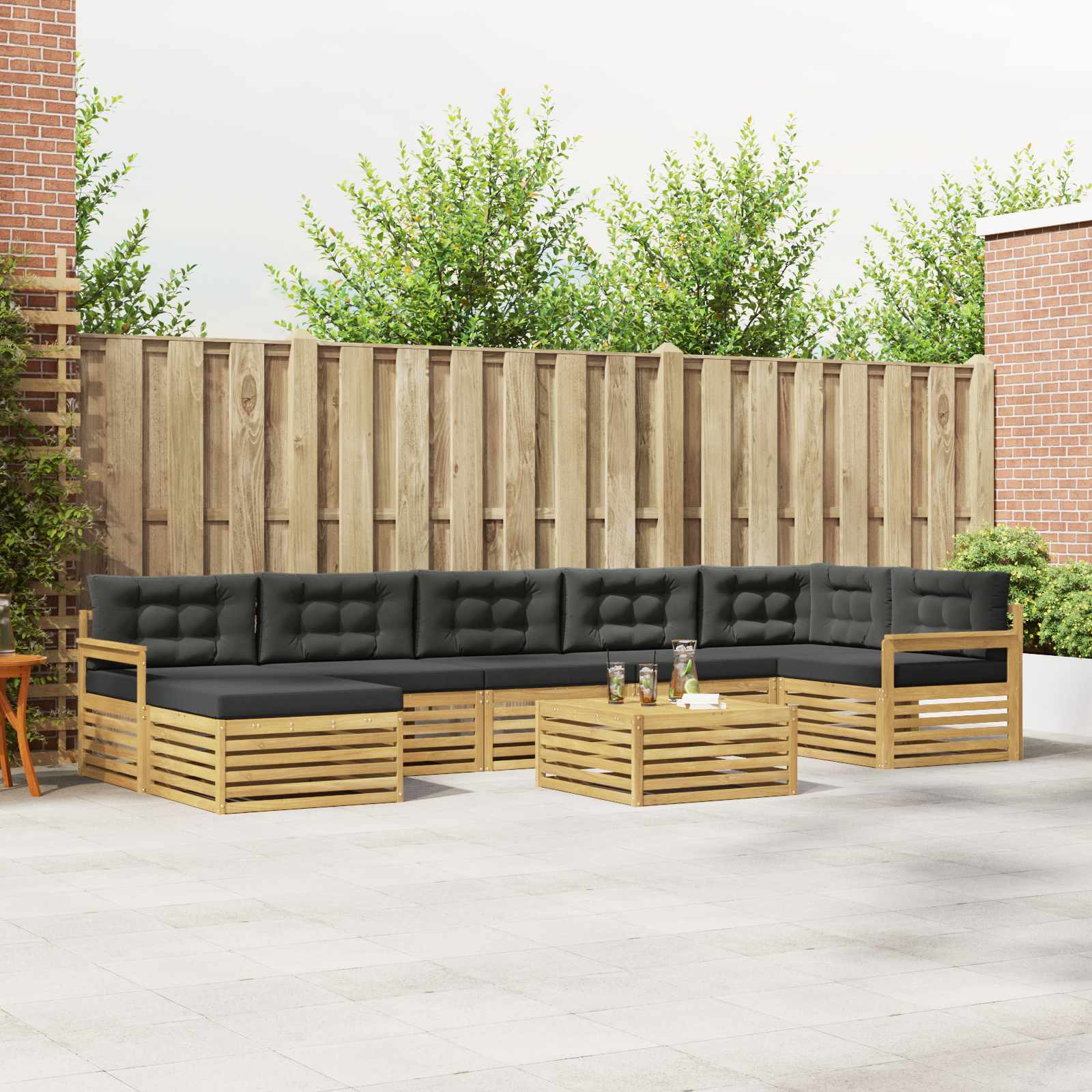 Set vanjskih sofa s jastukom 8 pcs Bijela i antracit