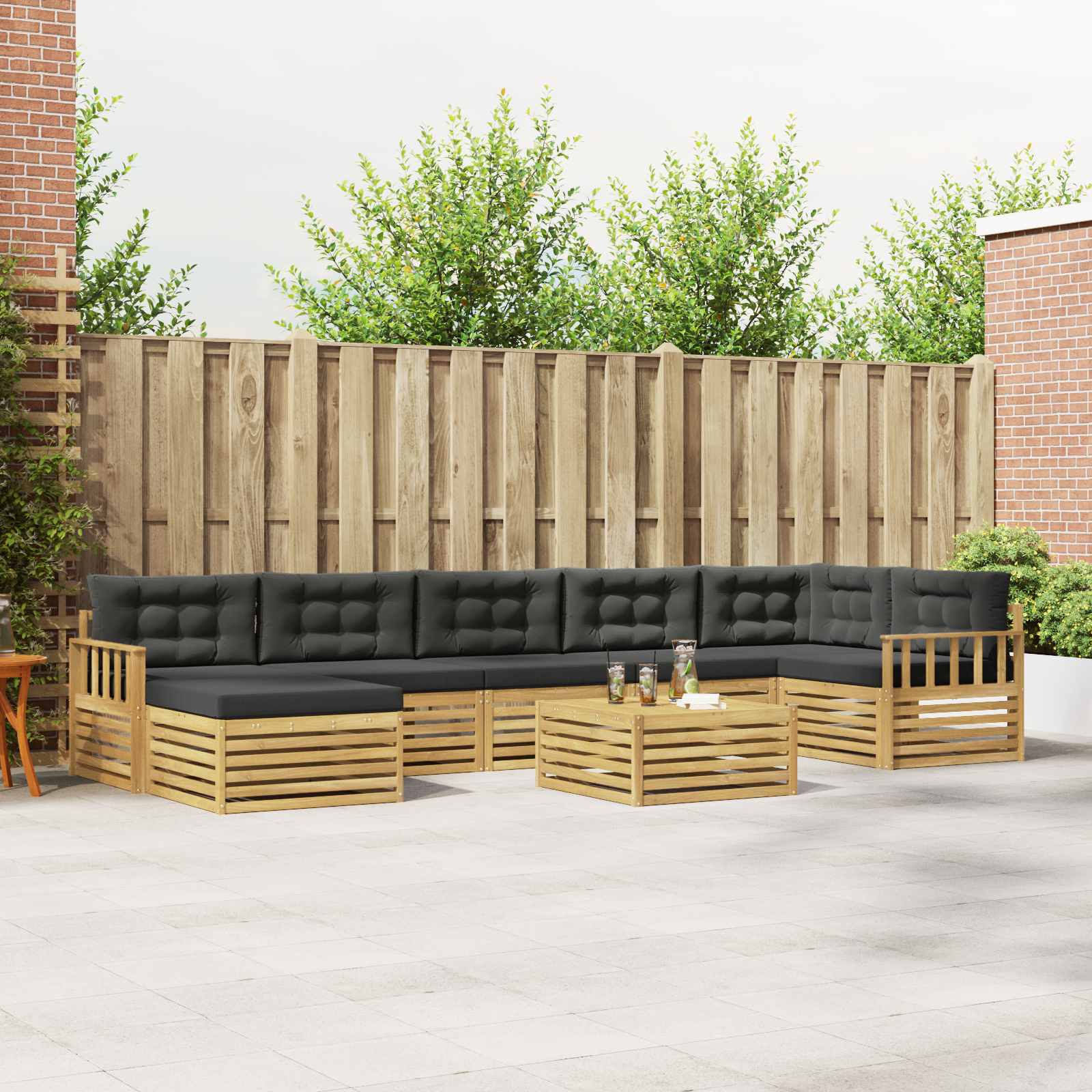 Set vanjskih sofa s jastukom 8 pcs Bijela i antracit
