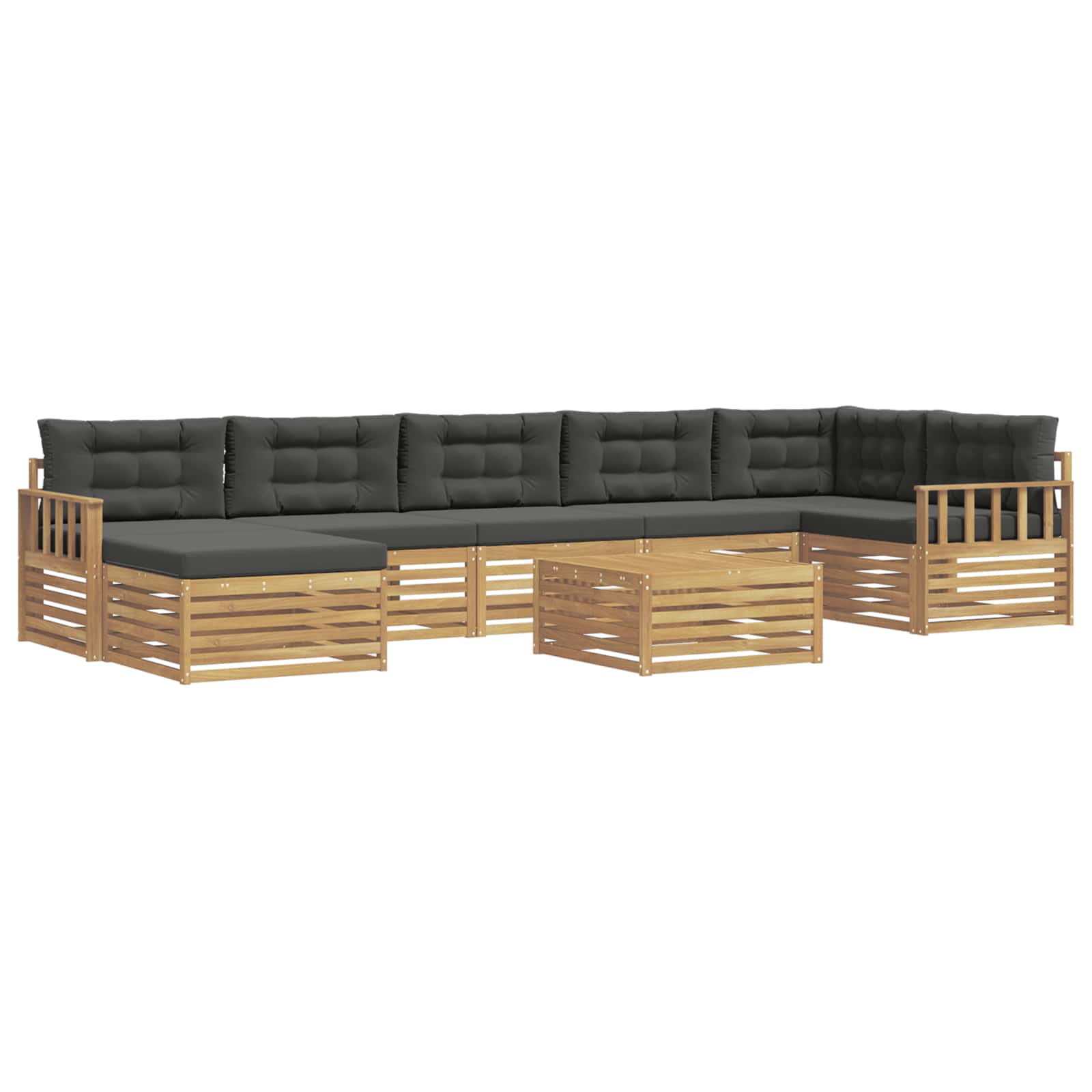 Set vanjskih sofa s jastukom 8 pcs Bijela i antracit