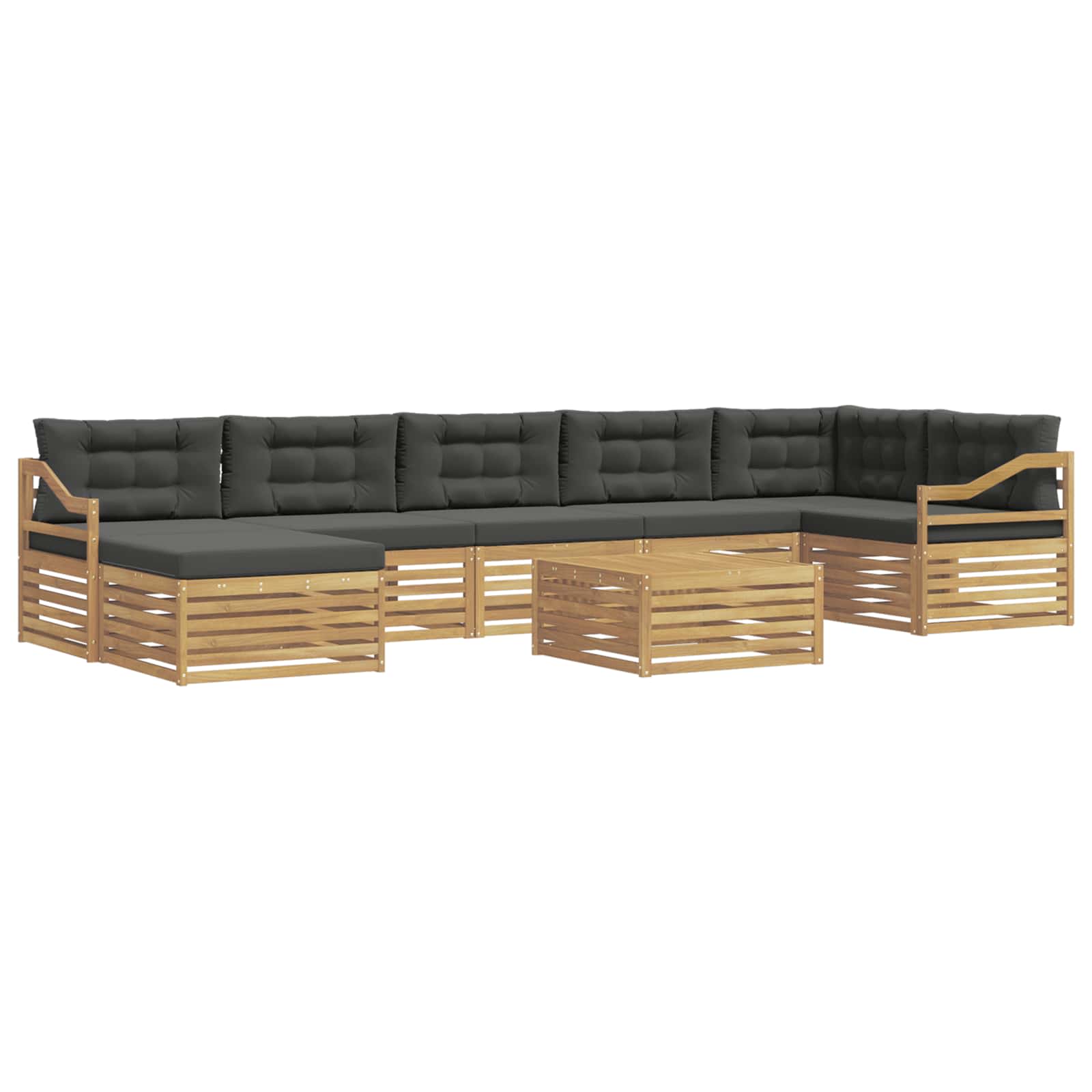Set vanjskih sofa s jastukom 8 pcs Bijela i antracit Poliester