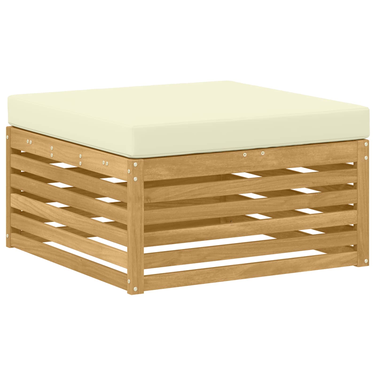 Setovi sofa s jastukom 6 pcs Bijela i krem Čvrsto drvo akacije