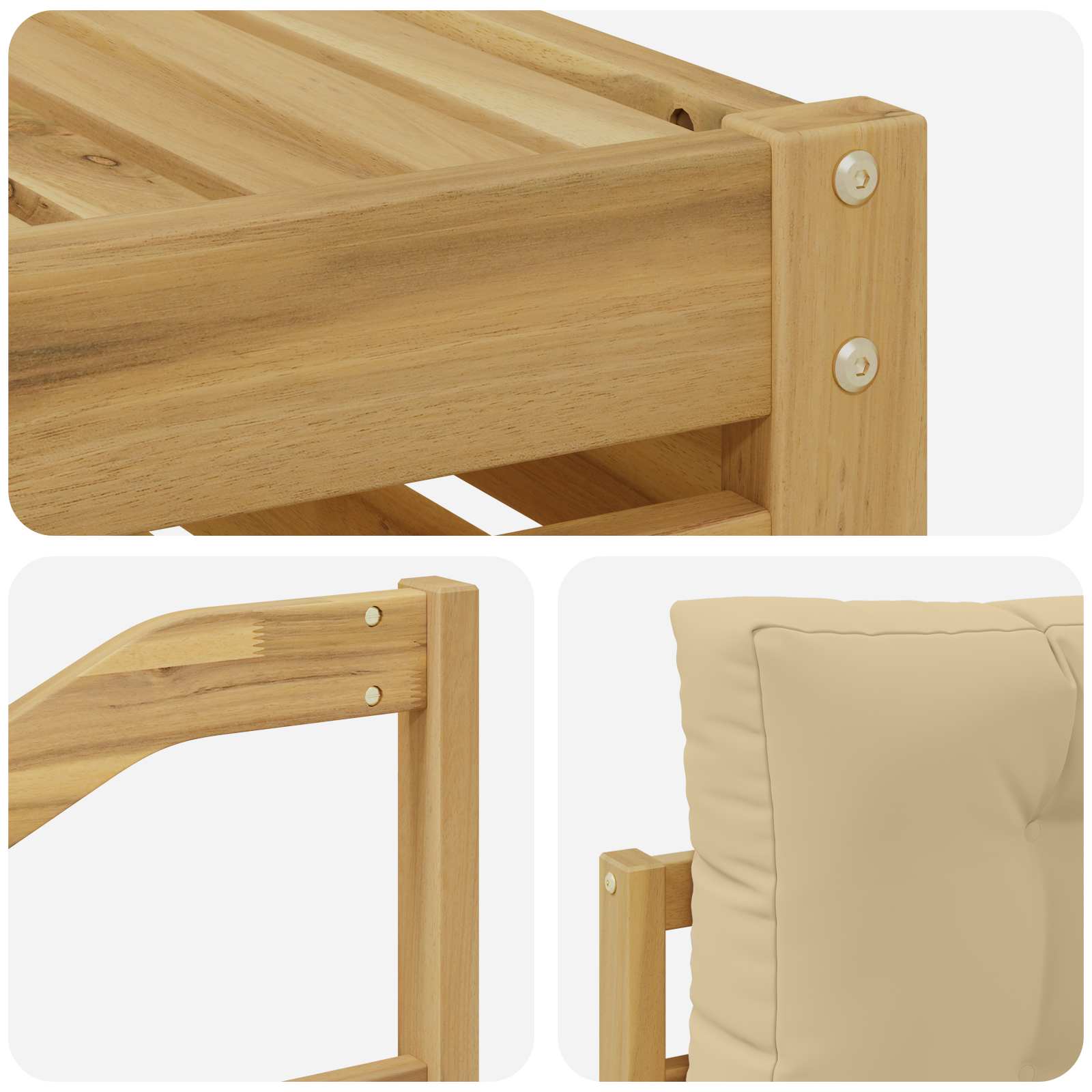 Set vanjskih sofa 6 pcs Bijela i bež 325 x 162,5 x 73 cm