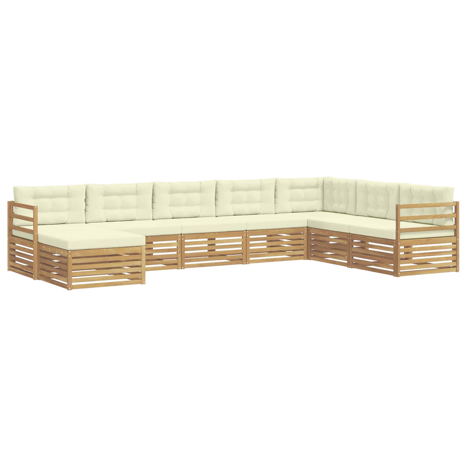 Set vanjskih sofa s jastukom 8 pcs Bijela i krem Poliester