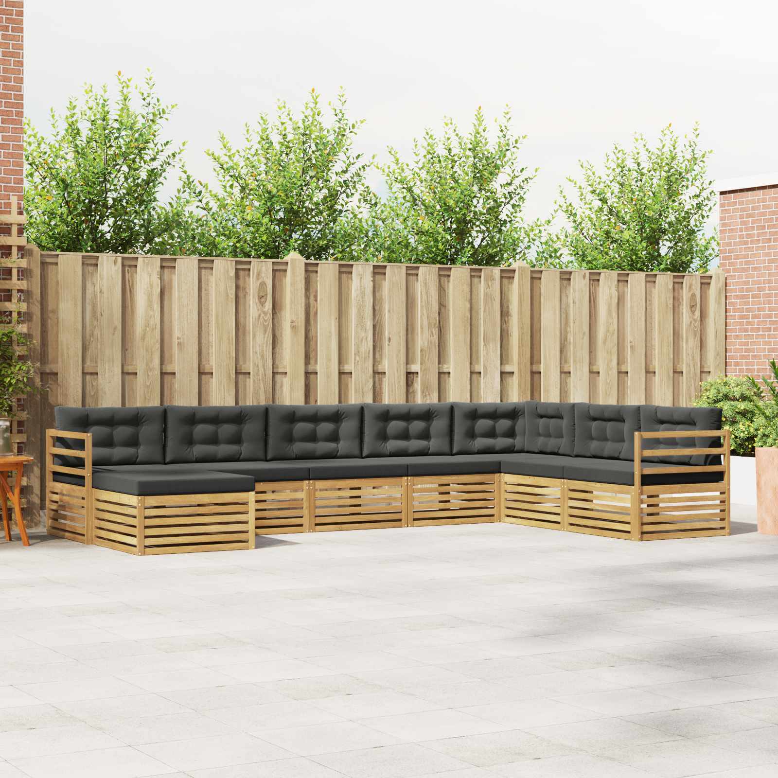 Set vanjskih sofa s jastukom 8 pcs Bijela i antracit Poliester