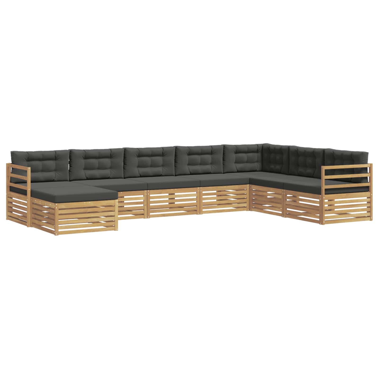Set vanjskih sofa s jastukom 8 pcs Bijela i antracit Poliester
