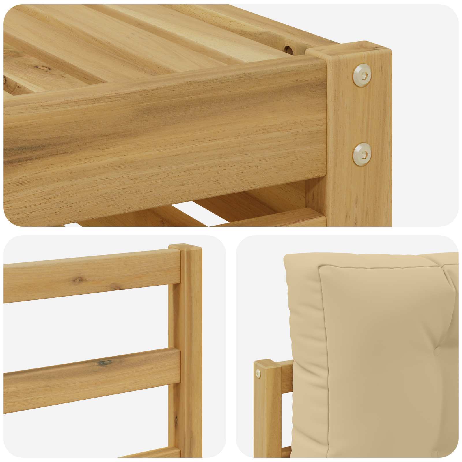 Set vanjskih sofa s jastukom 8 pcs Bijela i bež Poliester