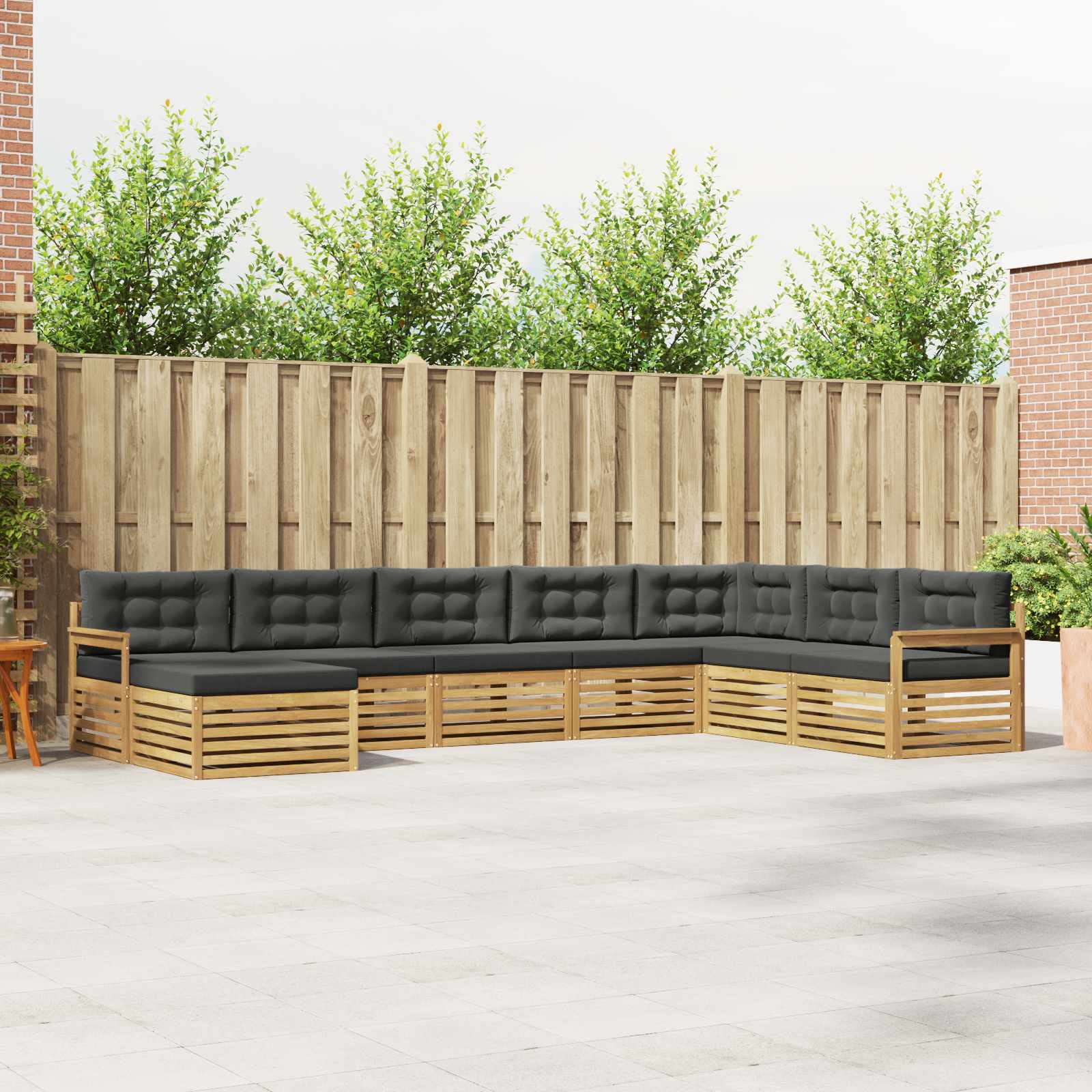 Set vanjskih sofa s jastukom 8 pcs Bijela i antracit