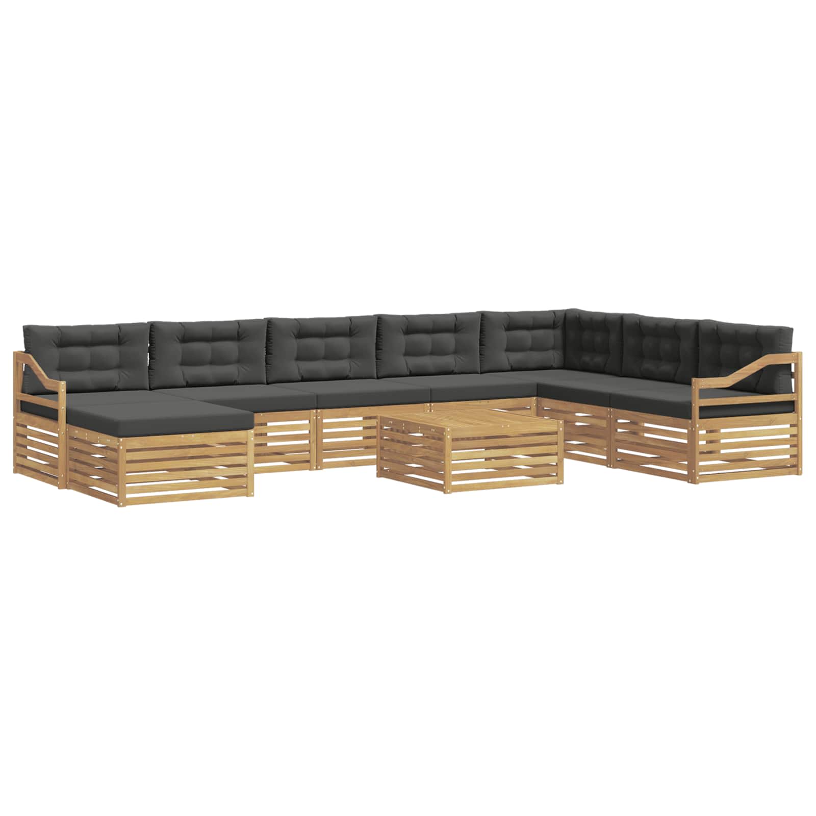Set vanjskih sofa s jastukom 9 pcs Bijela i antracit Poliester