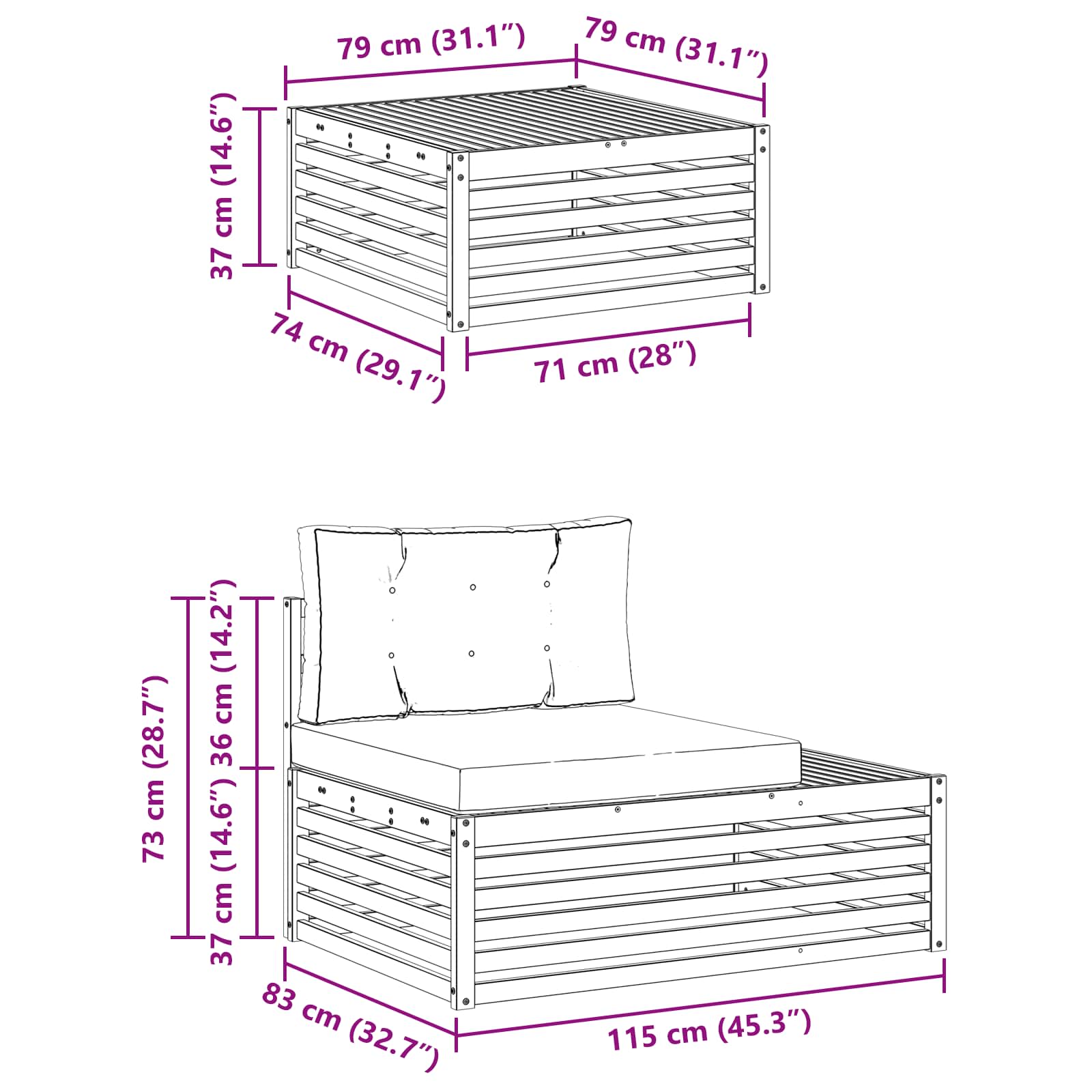 3 Komad Set vanjskih sofa Poliester Bijela