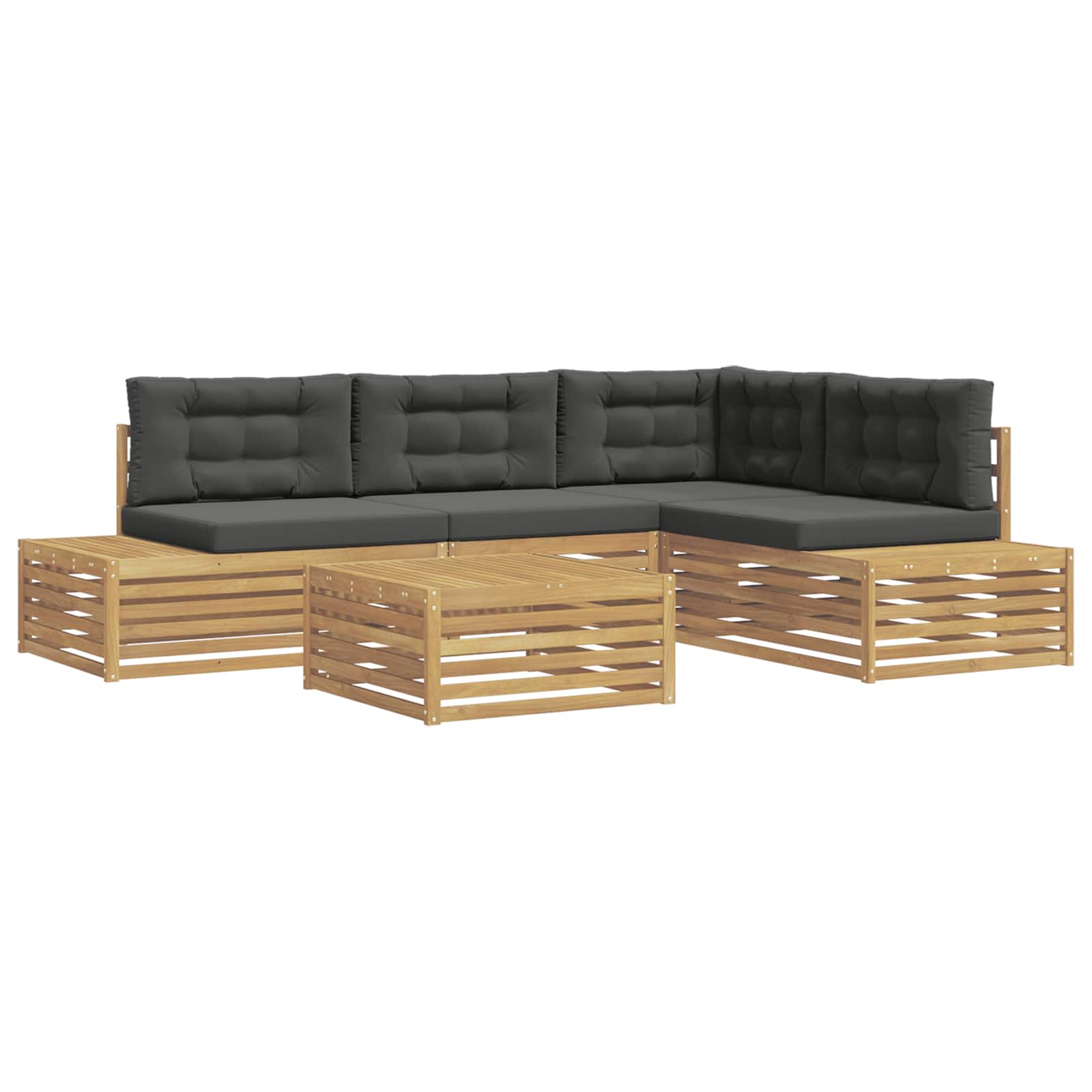 5 Komad Set vanjskih sofa Poliester Bijela