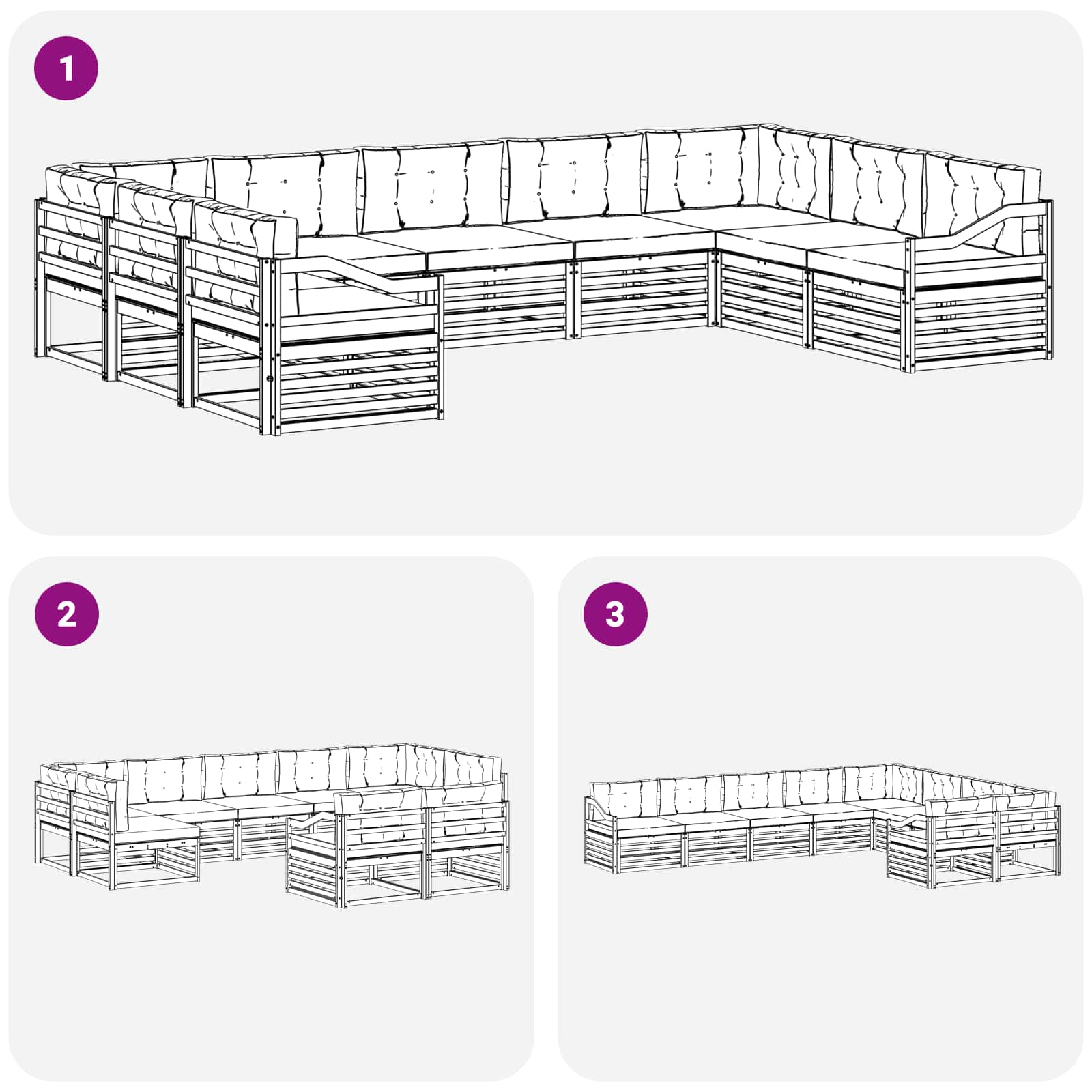Set vanjskih sofa 9 pcs Bijela i bež 404 x 245,5 x 73 cm