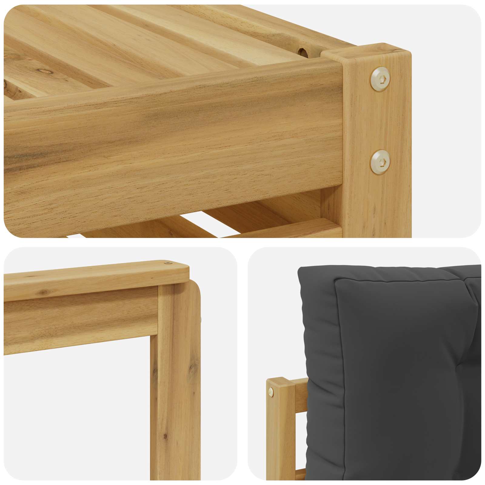 Set vanjskih sofa 10 pcs Bijela i antracit Čvrsto drvo akacije