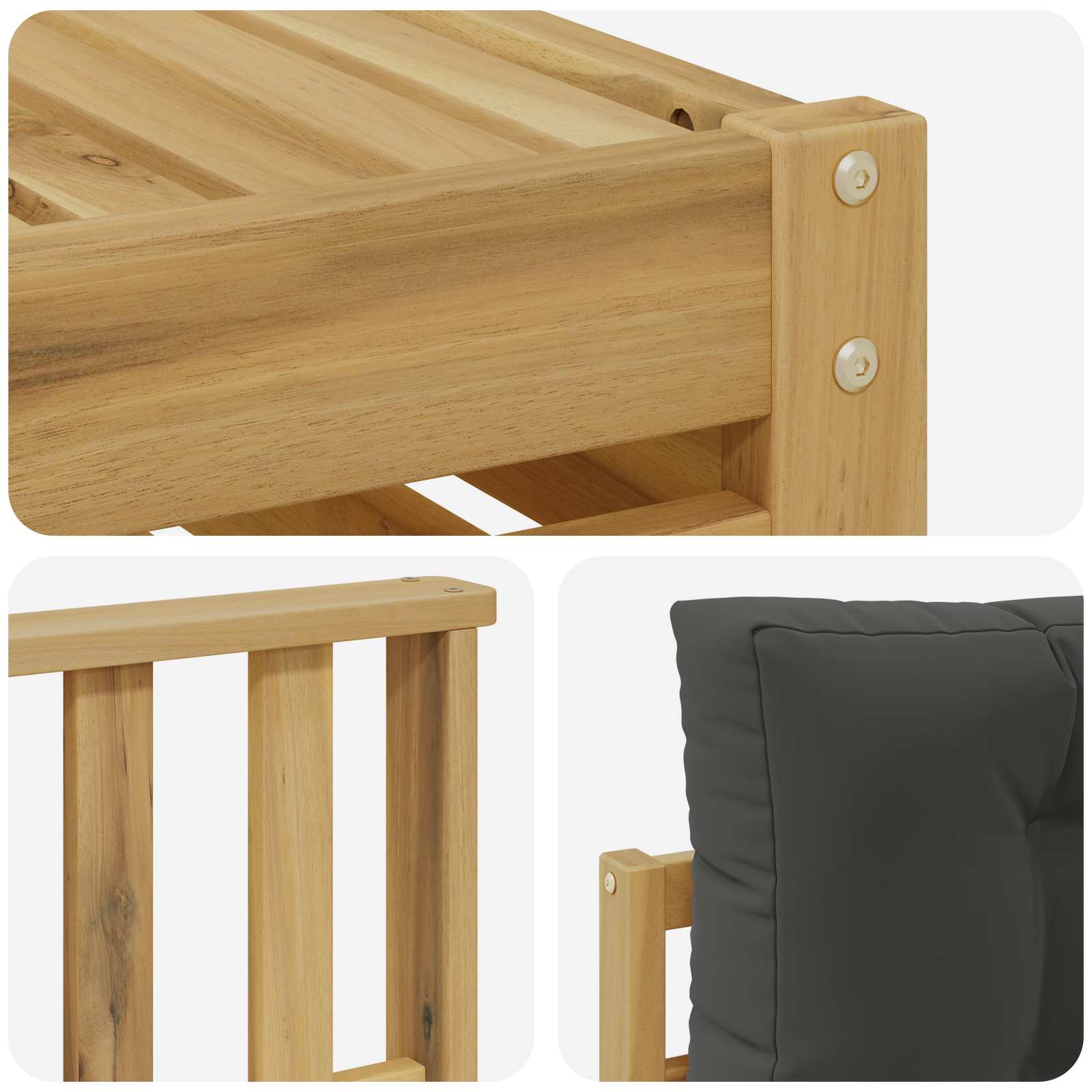 Set vanjskih sofa 10 pcs Bijela i antracit Čvrsto drvo akacije