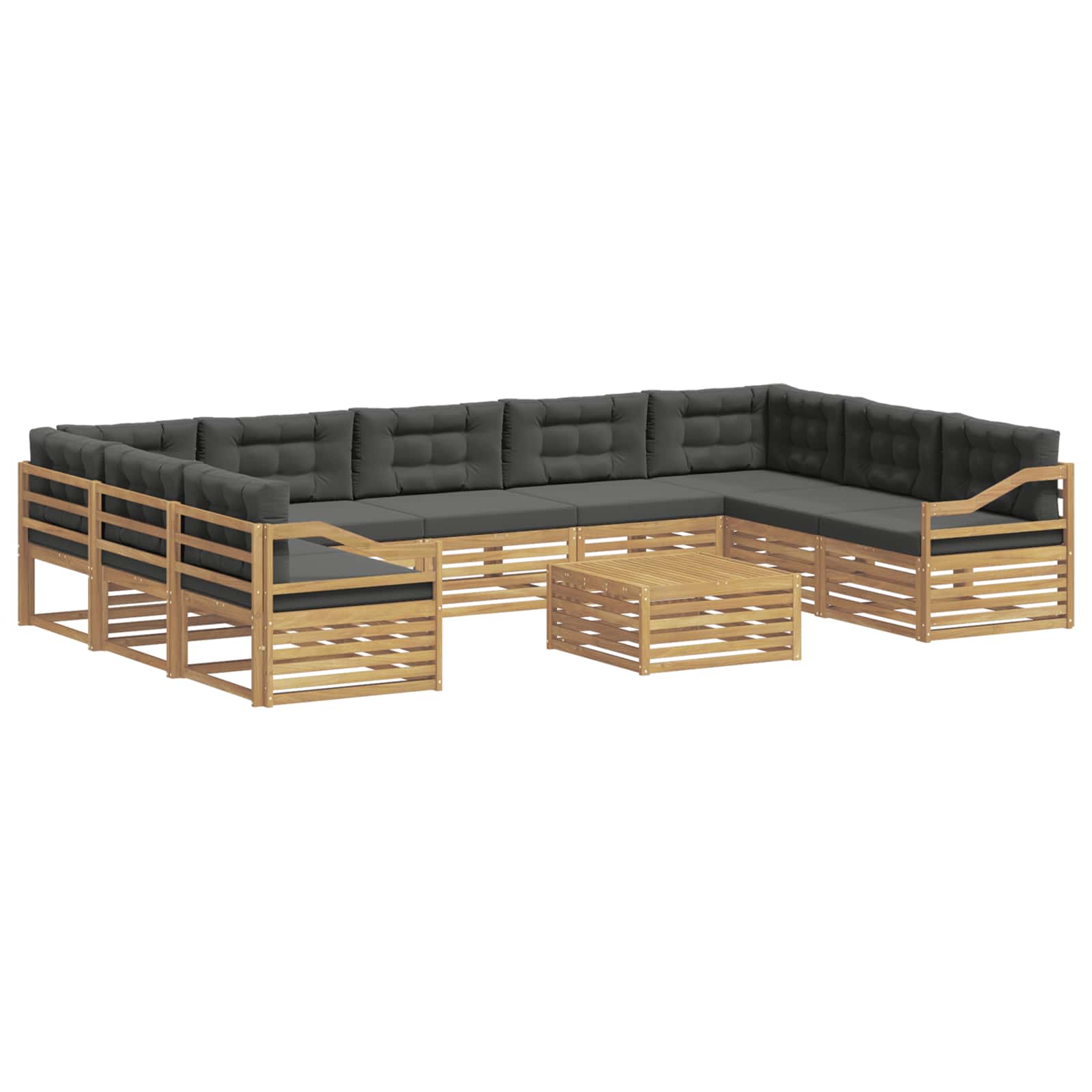 Set vanjskih sofa s jastukom 10 pcs Bijela i antracit Poliester