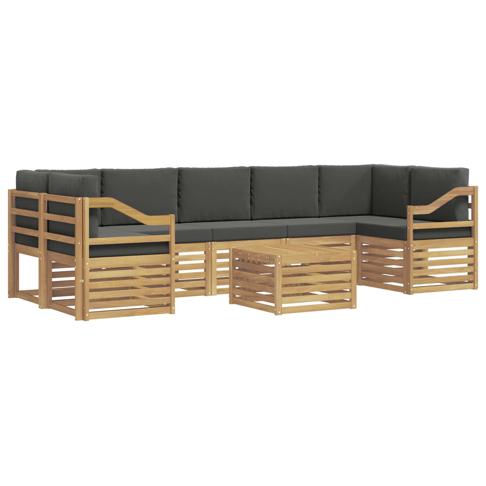 Set vanjskih sofa s jastukom 8 pcs Bijela i antracit Poliester
