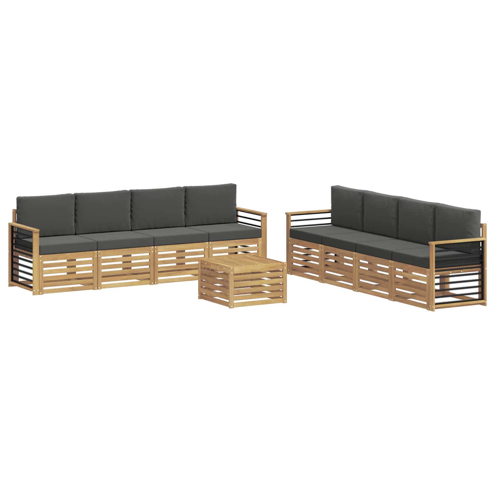 Setovi sofa s jastukom 9 pcs Bijela i antracit Poliester