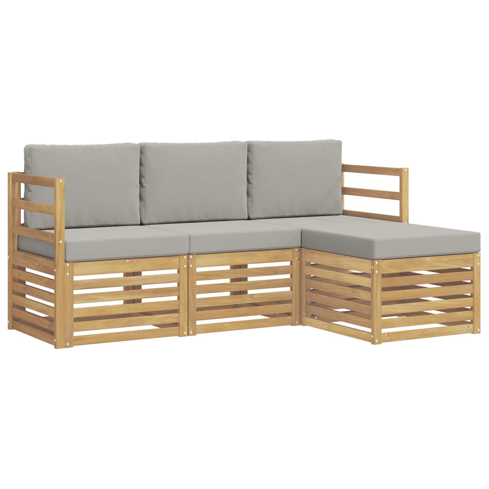Set vanjskih sofa 4 pcs Bijela i svjetlosiva