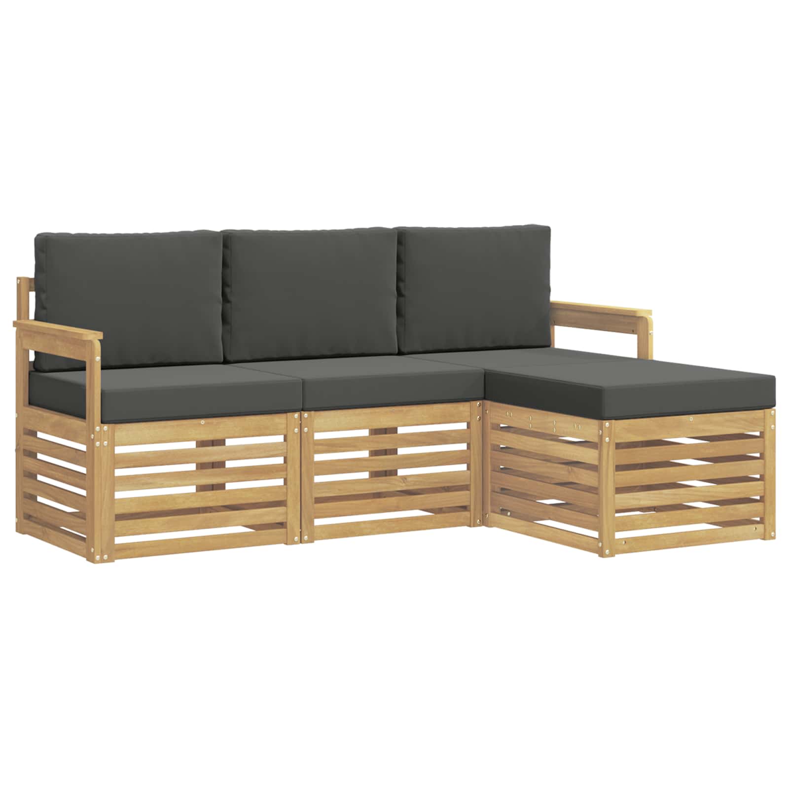 Set vanjskih sofa 4 pcs Bijela i antracit 189,5 x 122,5 x 73 cm