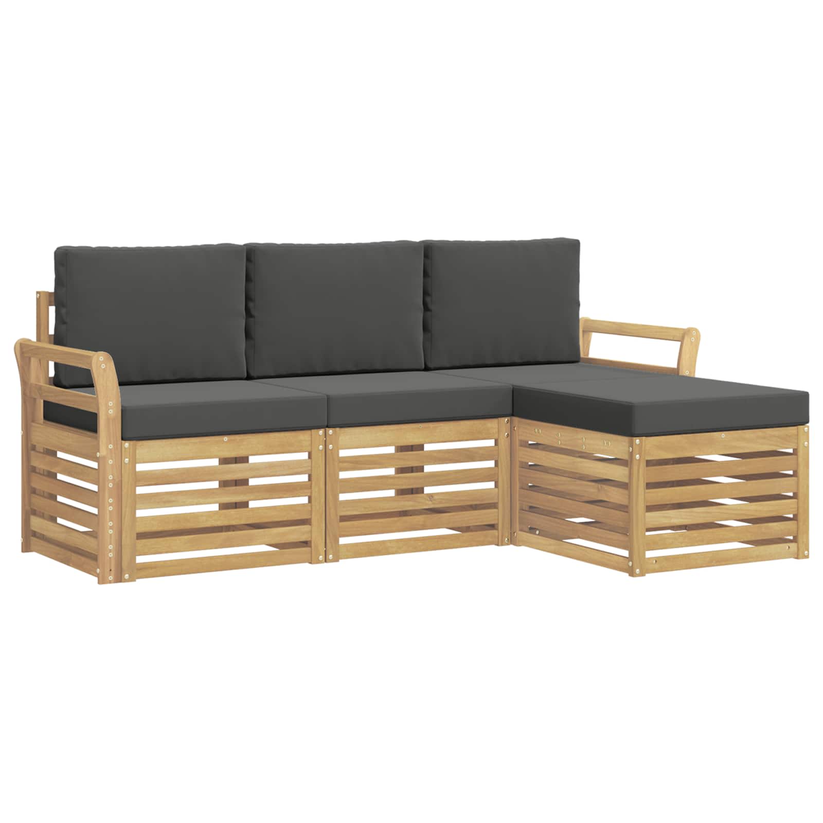 Set vanjskih sofa 4 pcs Bijela i antracit 193,5 x 122,5 x 73 cm