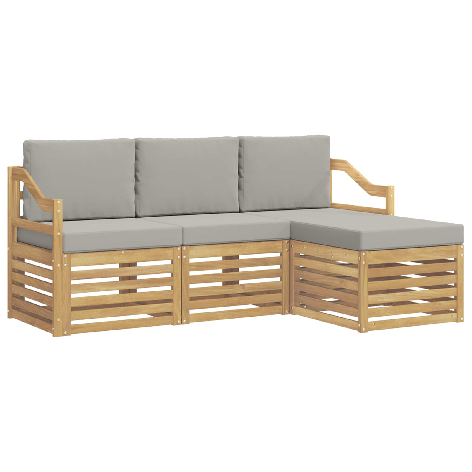 Set vanjskih sofa 4 pcs Bijela i svjetlosiva