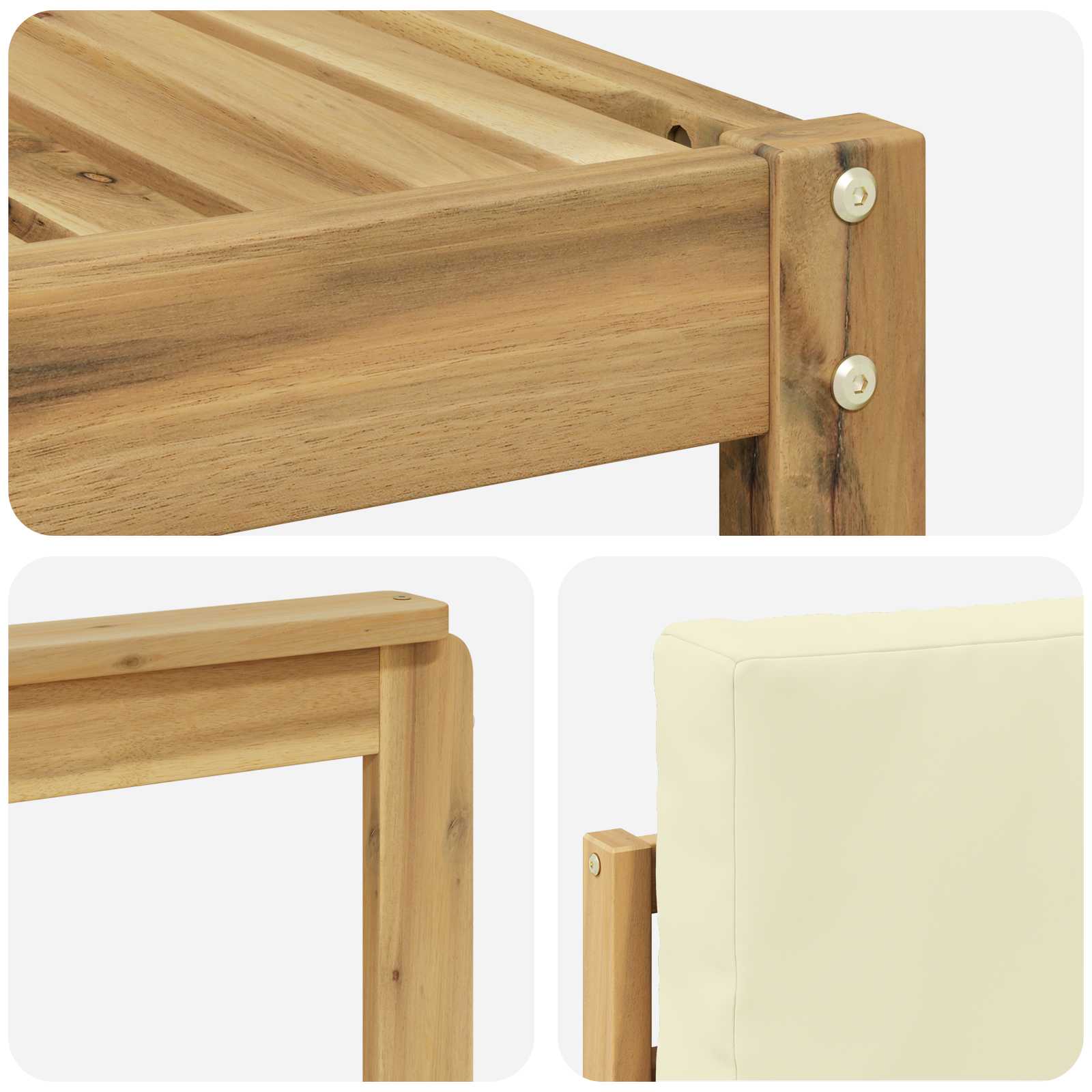 Set vanjskih sofa 5 pcs Bijela i krem 249 x 122,5 x 73 cm