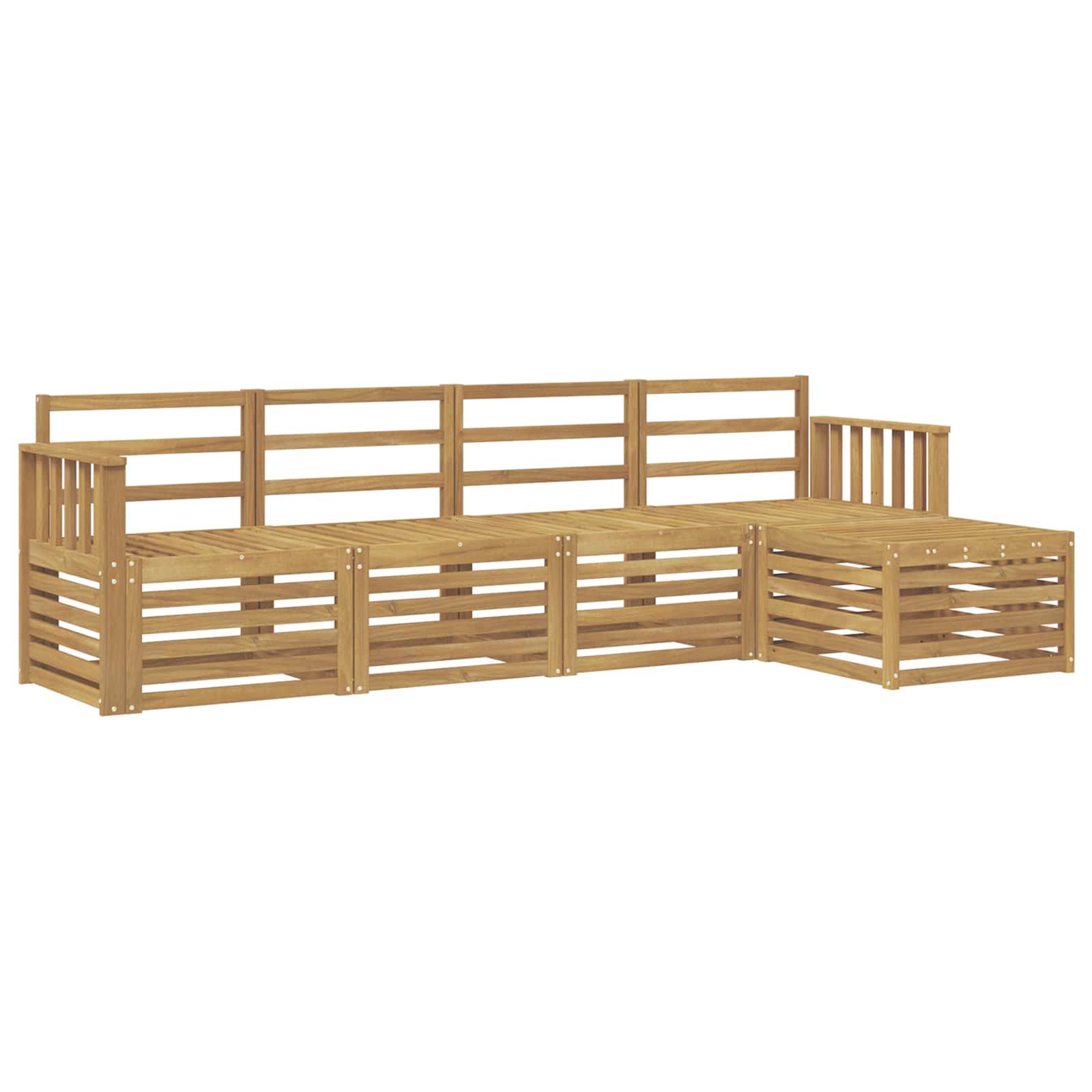 Set vanjskih sofa 5 pcs Bijela 249 x 122,5 x 73 cm
