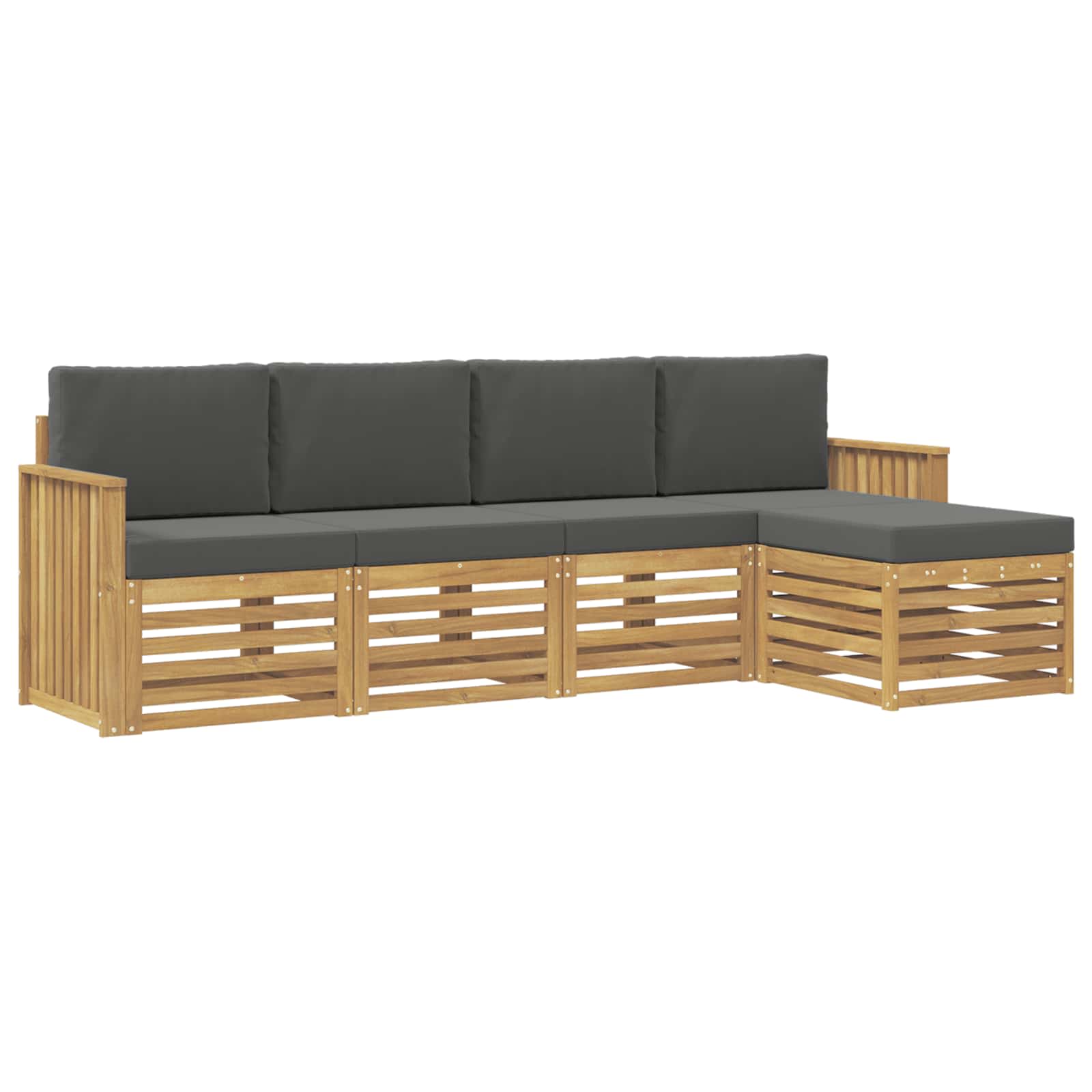 Set vanjskih sofa 5 pcs Bijela i antracit 249 x 122,5 x 73 cm