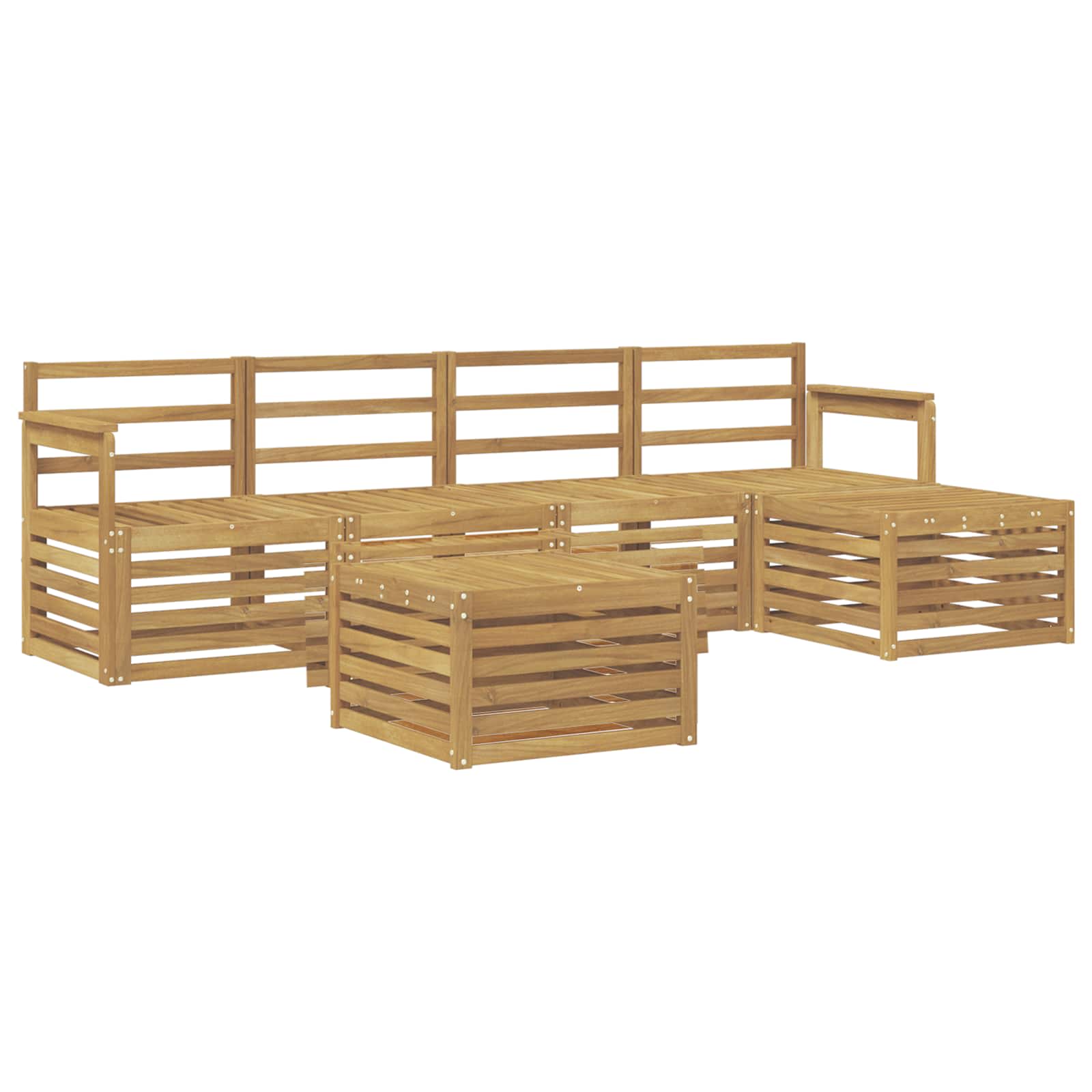 Set vanjskih sofa 6 pcs Bijela 59 x 59 x 37 cm