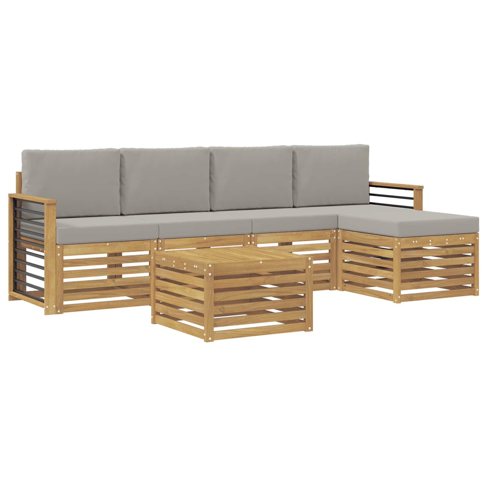Set vanjskih sofa 6 pcs Bijela i svjetlosiva 59 x 59 x 37 cm