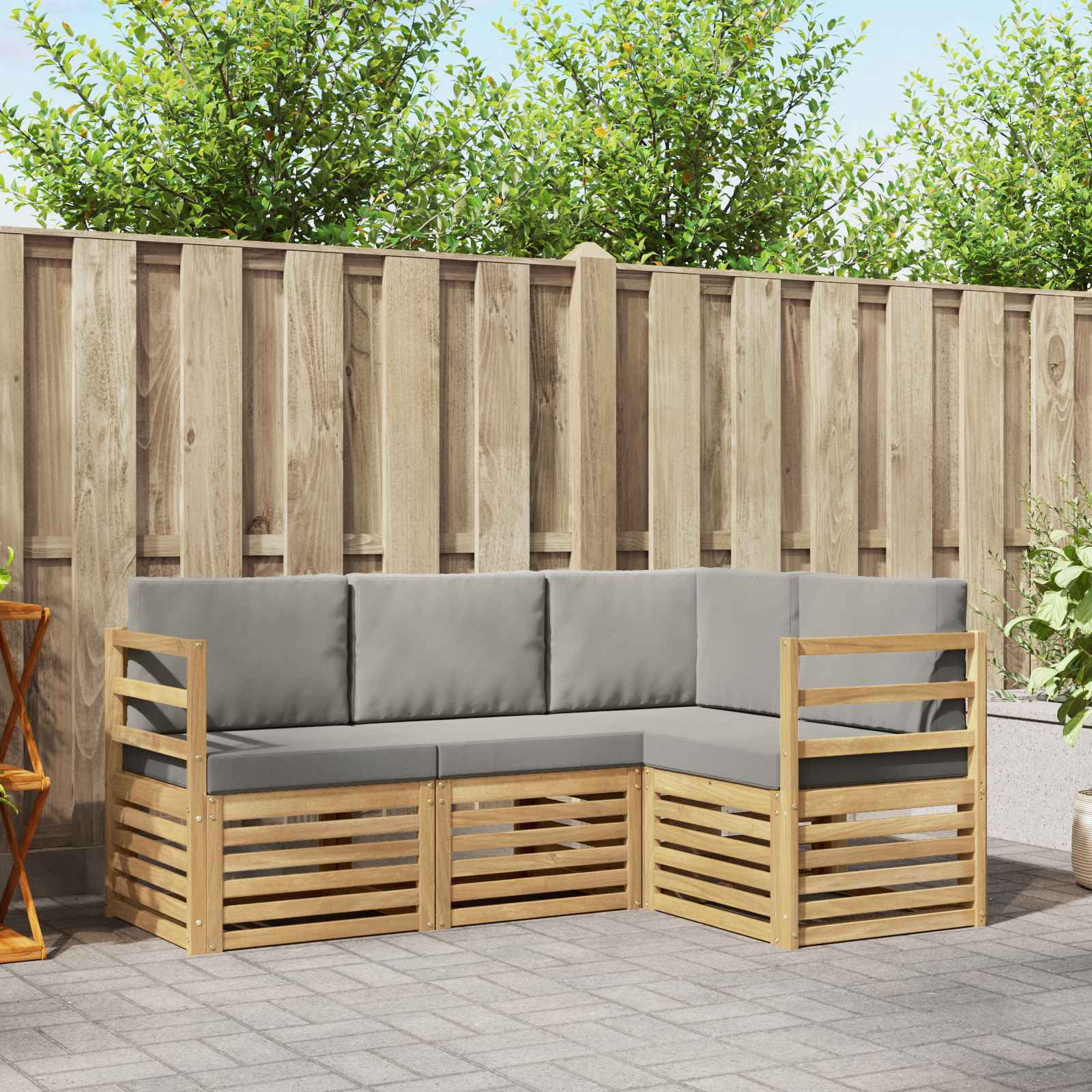 Setovi sofa 4 pcs Bijela i svjetlosiva 185,5 x 126,5 x 73 cm