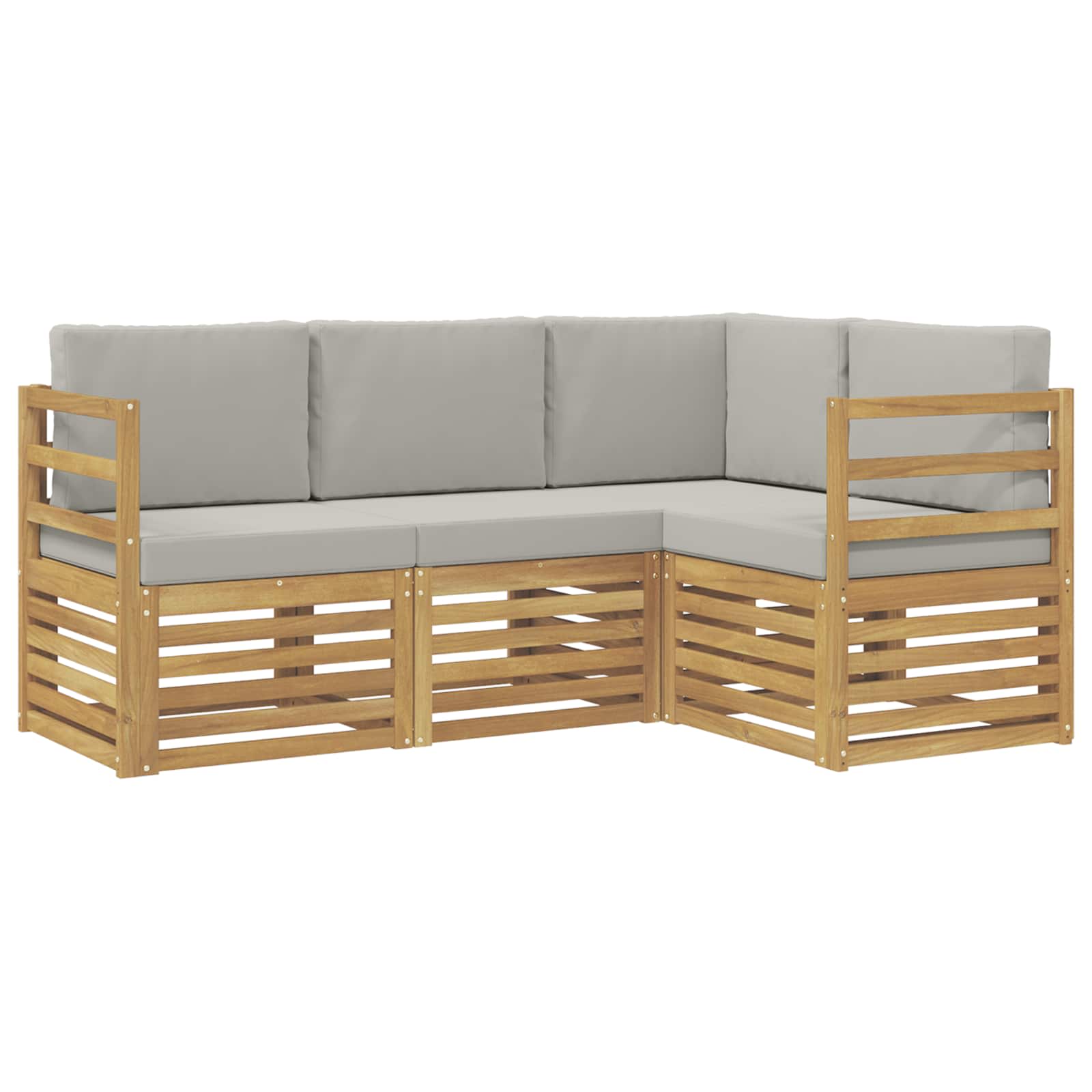 Setovi sofa 4 pcs Bijela i svjetlosiva 185,5 x 126,5 x 73 cm