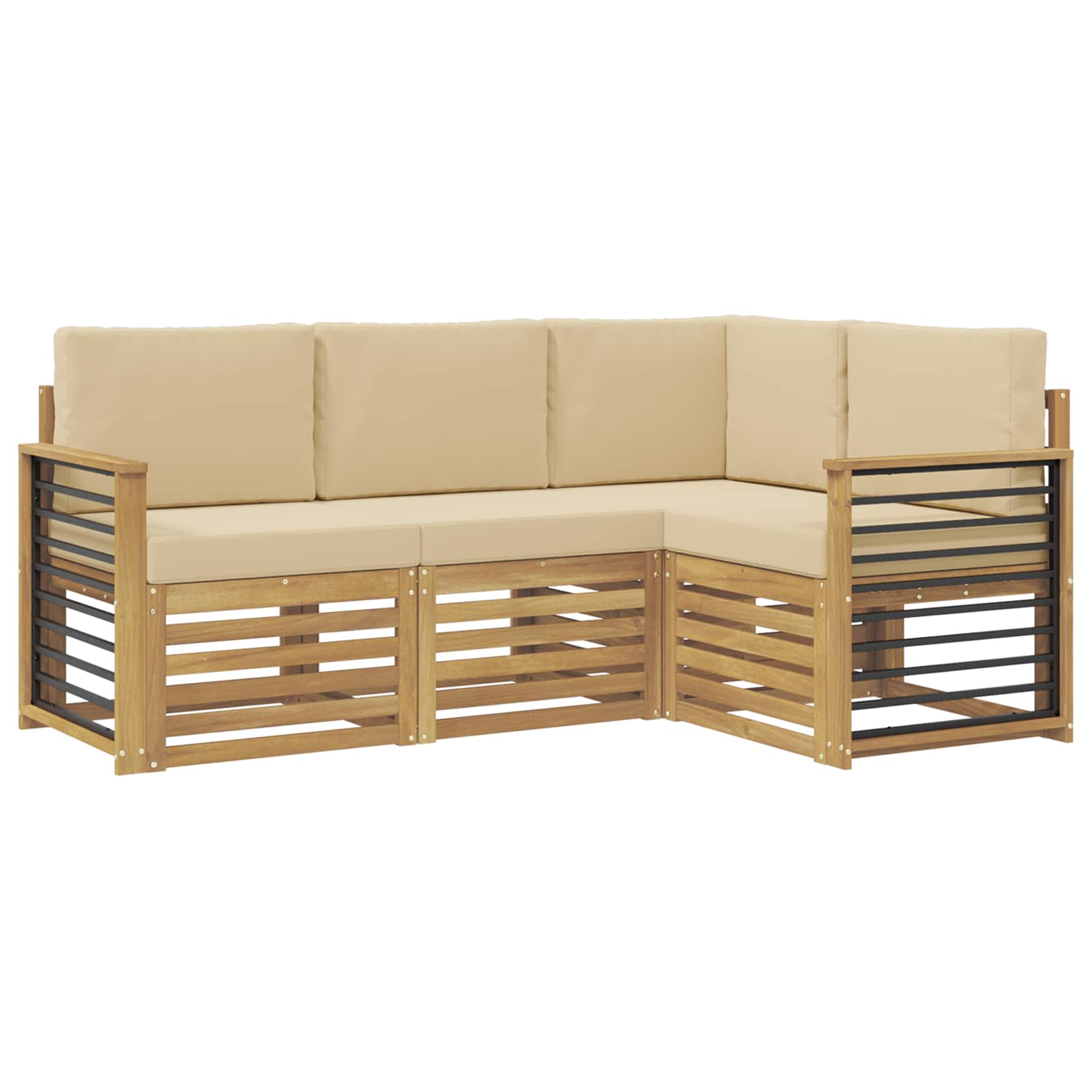 Setovi sofa 4 pcs Bijela i bež 187,5 x 128,5 x 73 cm Poliester
