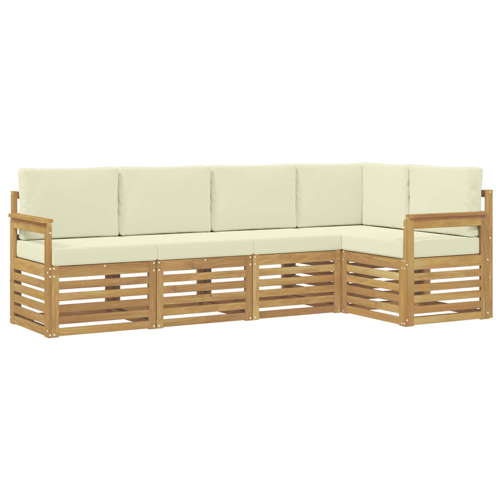 Set vanjskih sofa 5 pcs Bijela i krem 247 x 128,5 x 73 cm